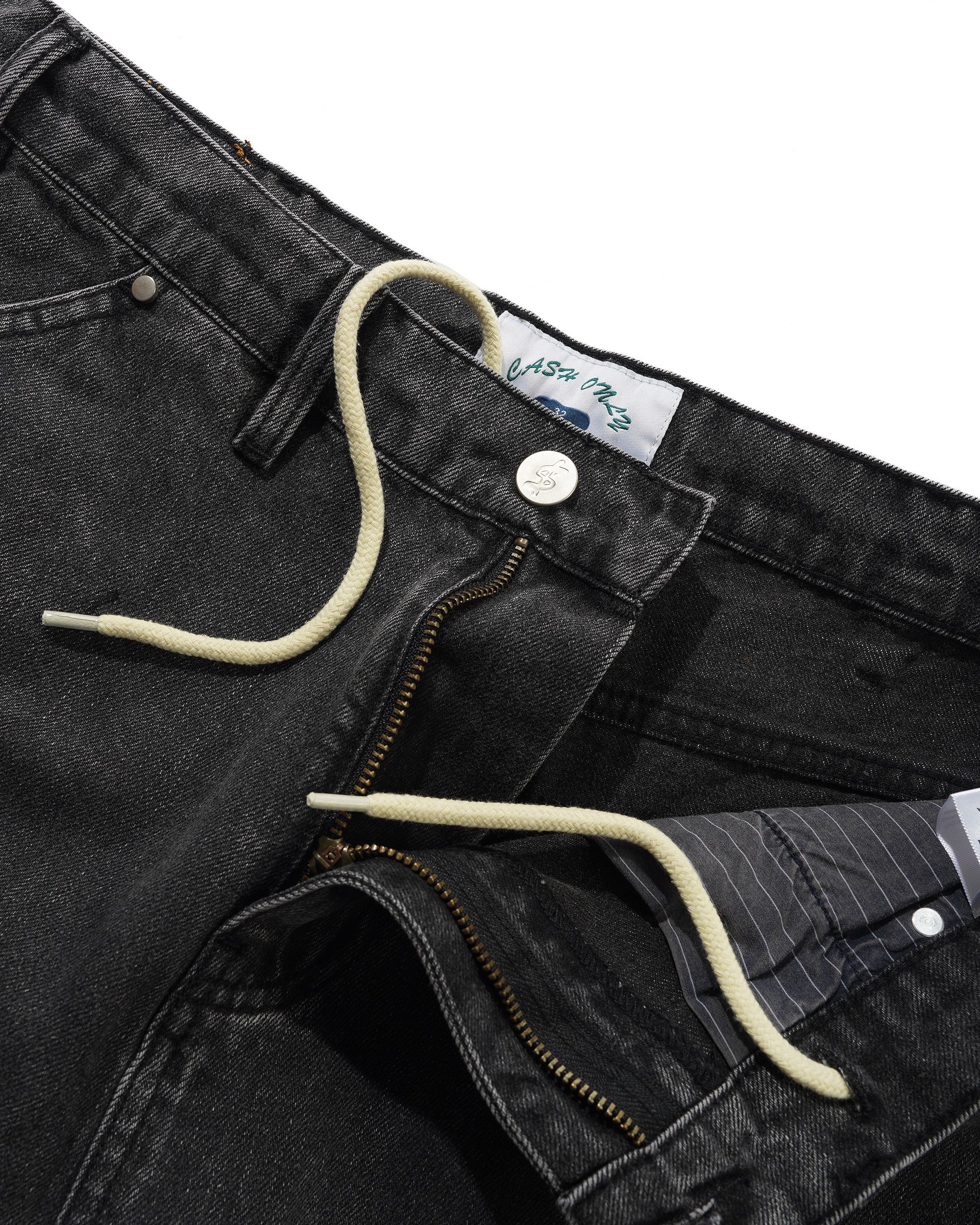 Point Denim Shorts, Work Grey - Image 7