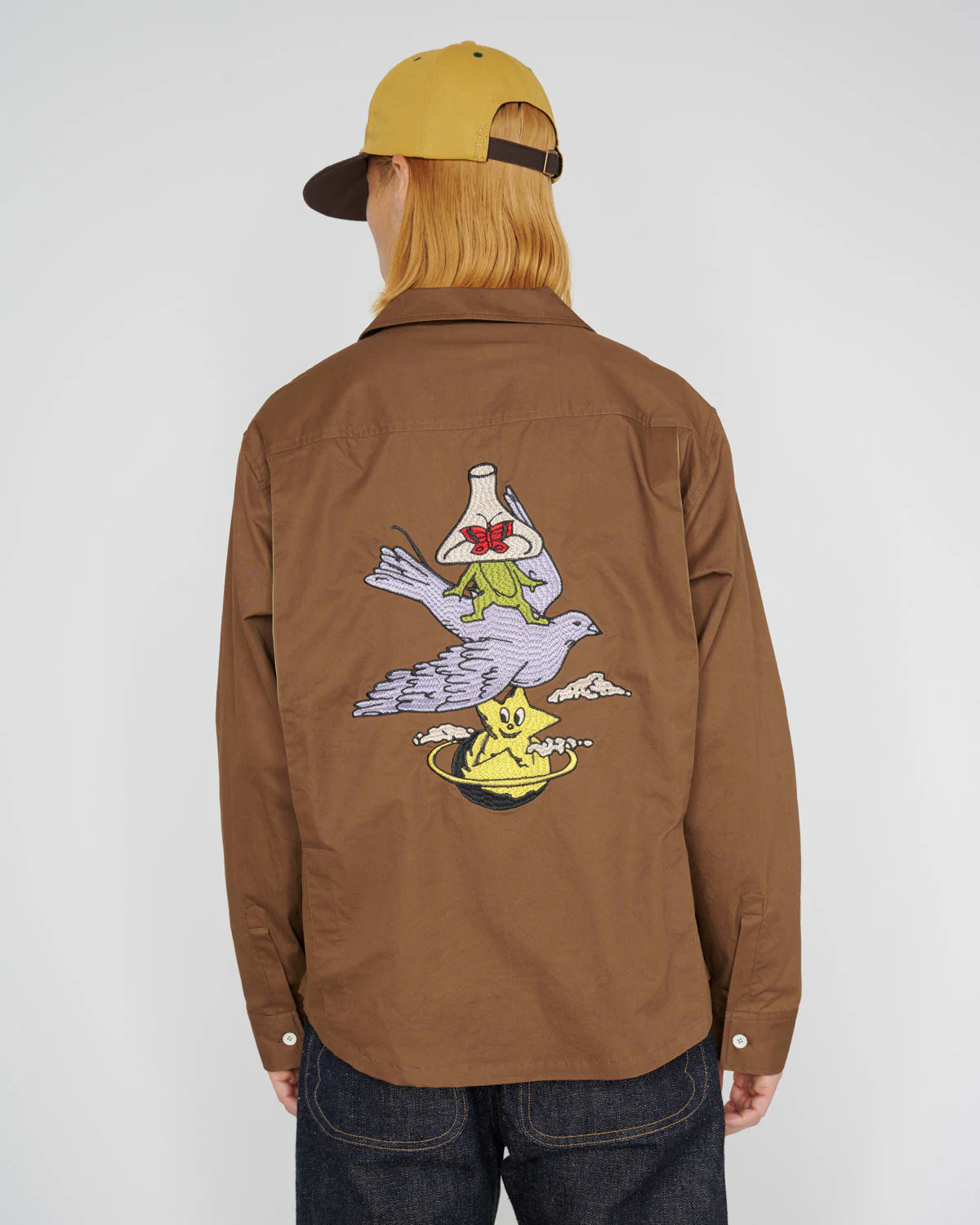 Poplin Camp Collar Shirt, Chocolate - Image 4