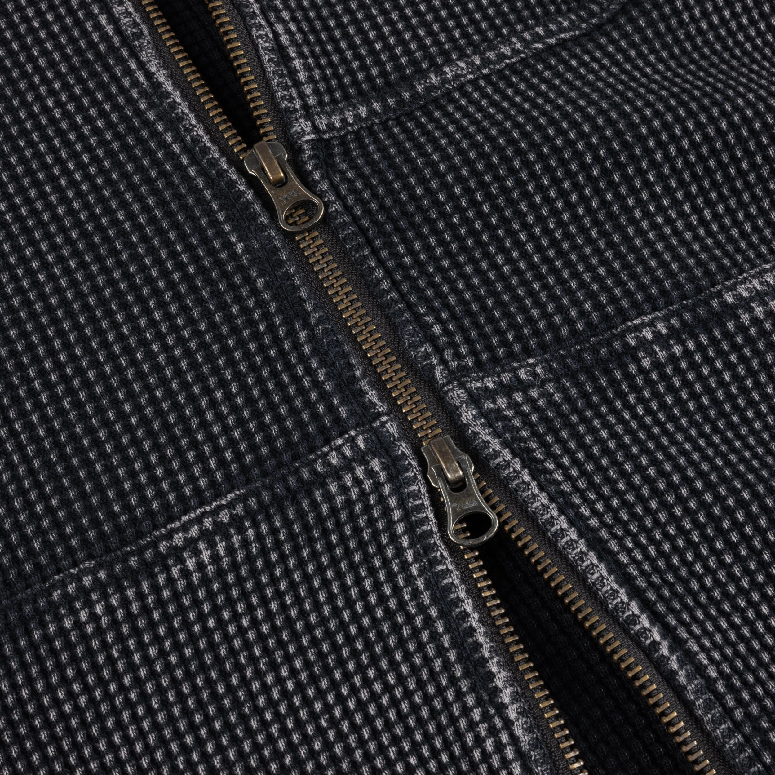 Premium Waffle Zip Hoodie, Faded Black - Image 3