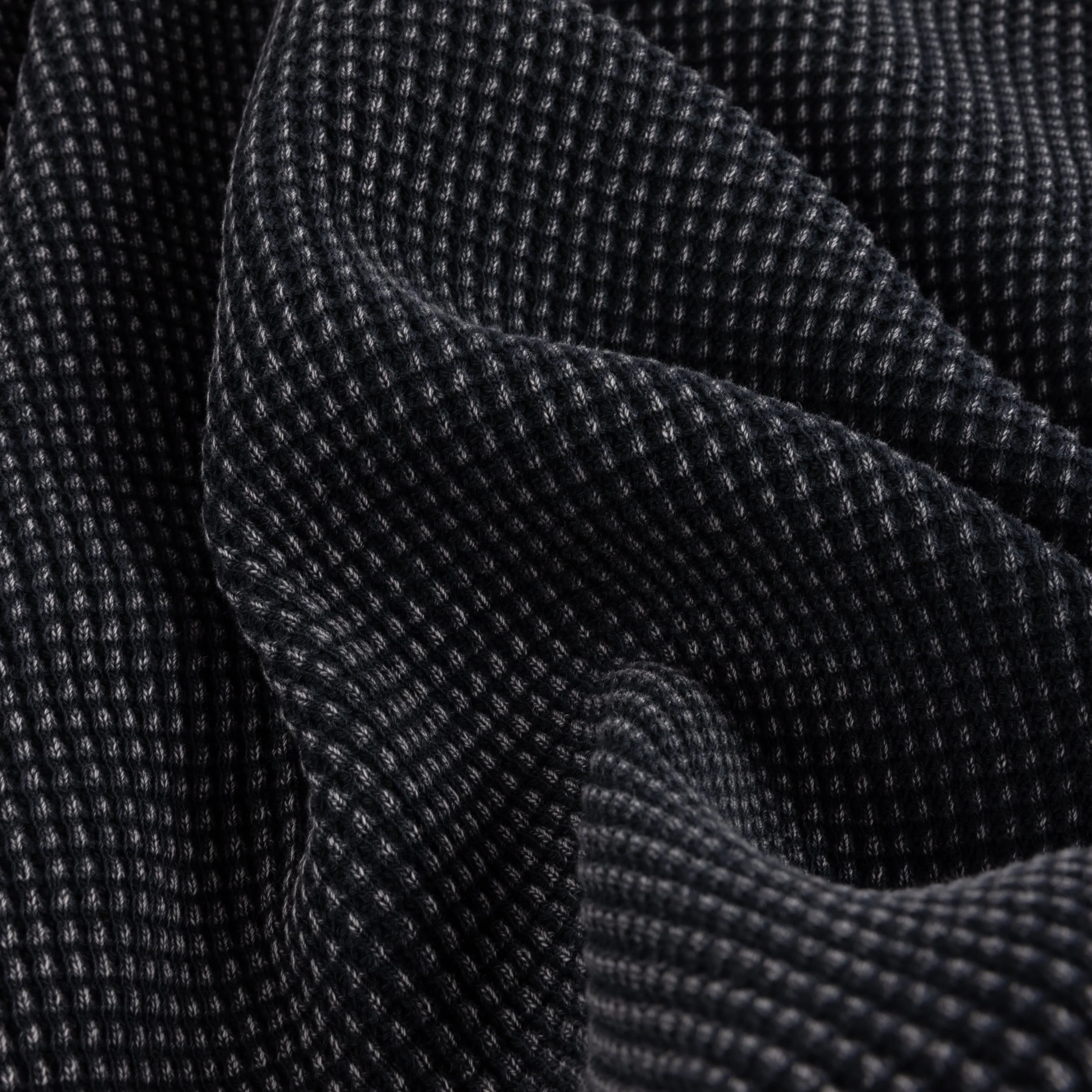 Premium Waffle Zip Hoodie, Faded Black - Image 4