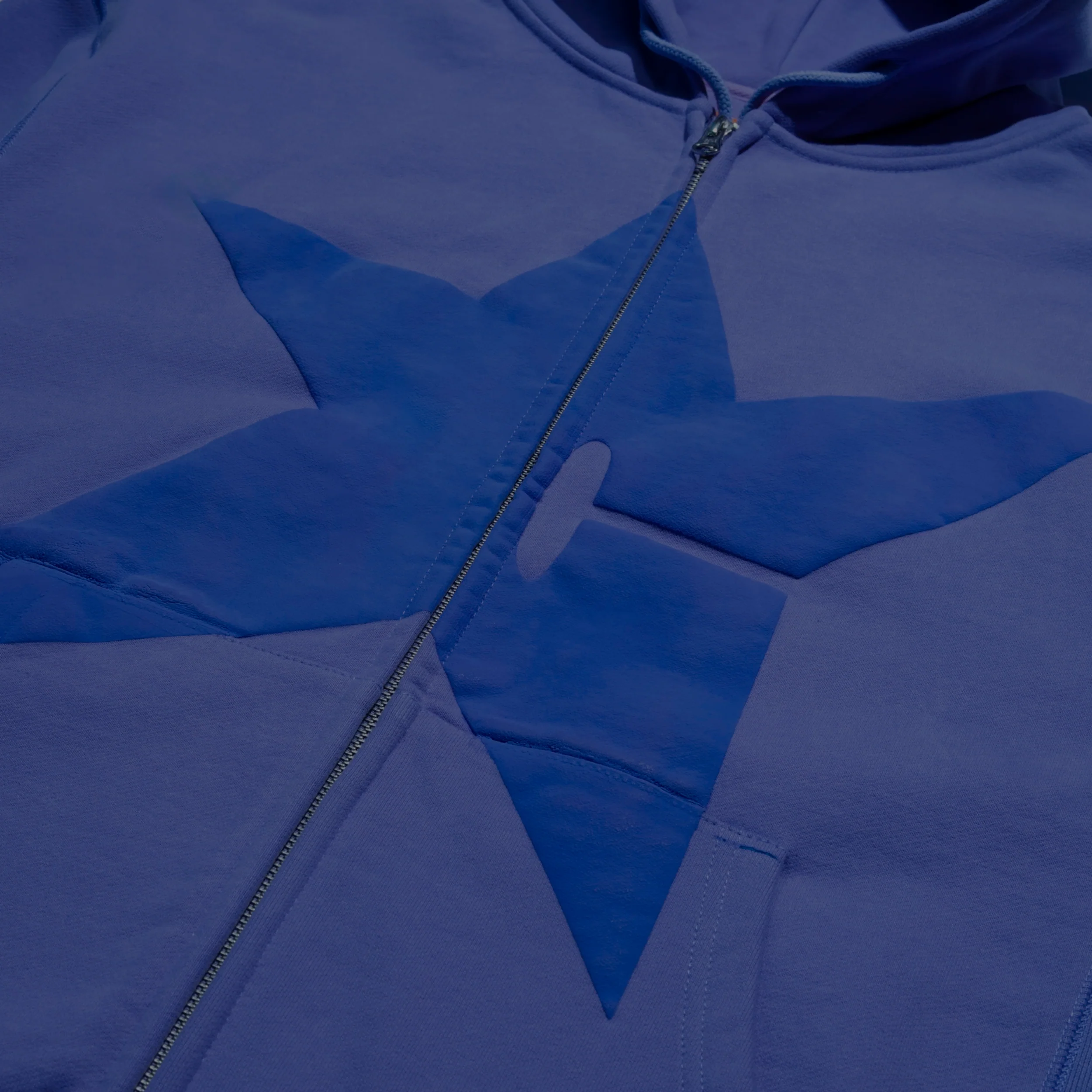 Puff Print Zip-Thru Pullover, Blue - Image 2
