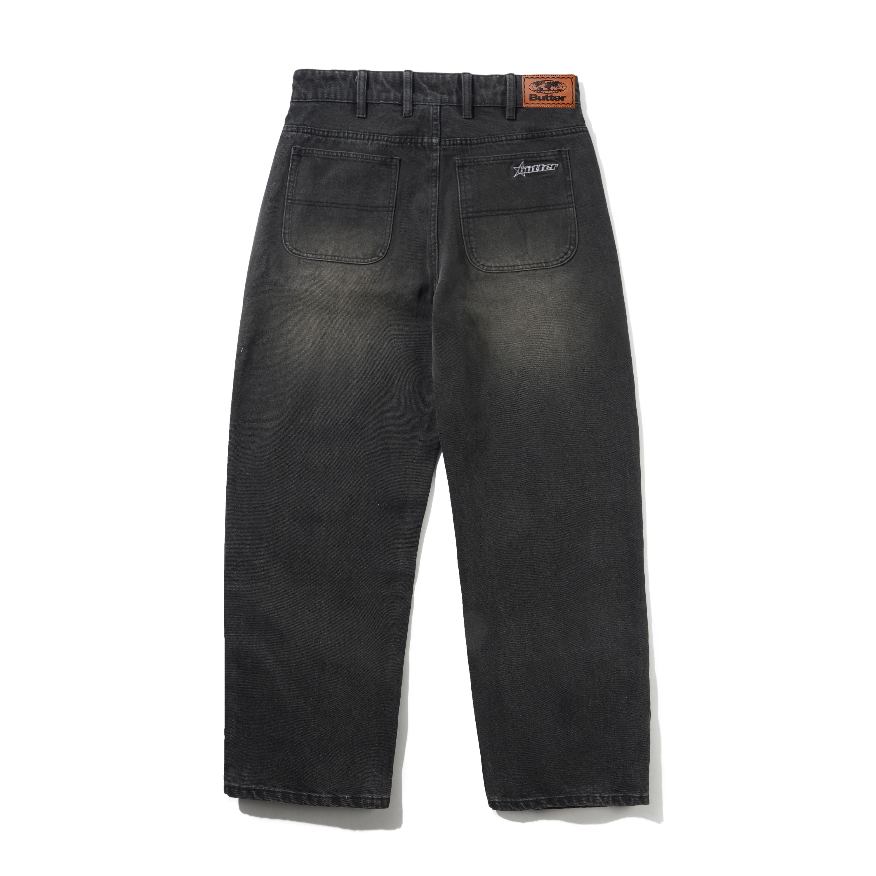 Racer Denim Jeans, Faded Black - Image 2