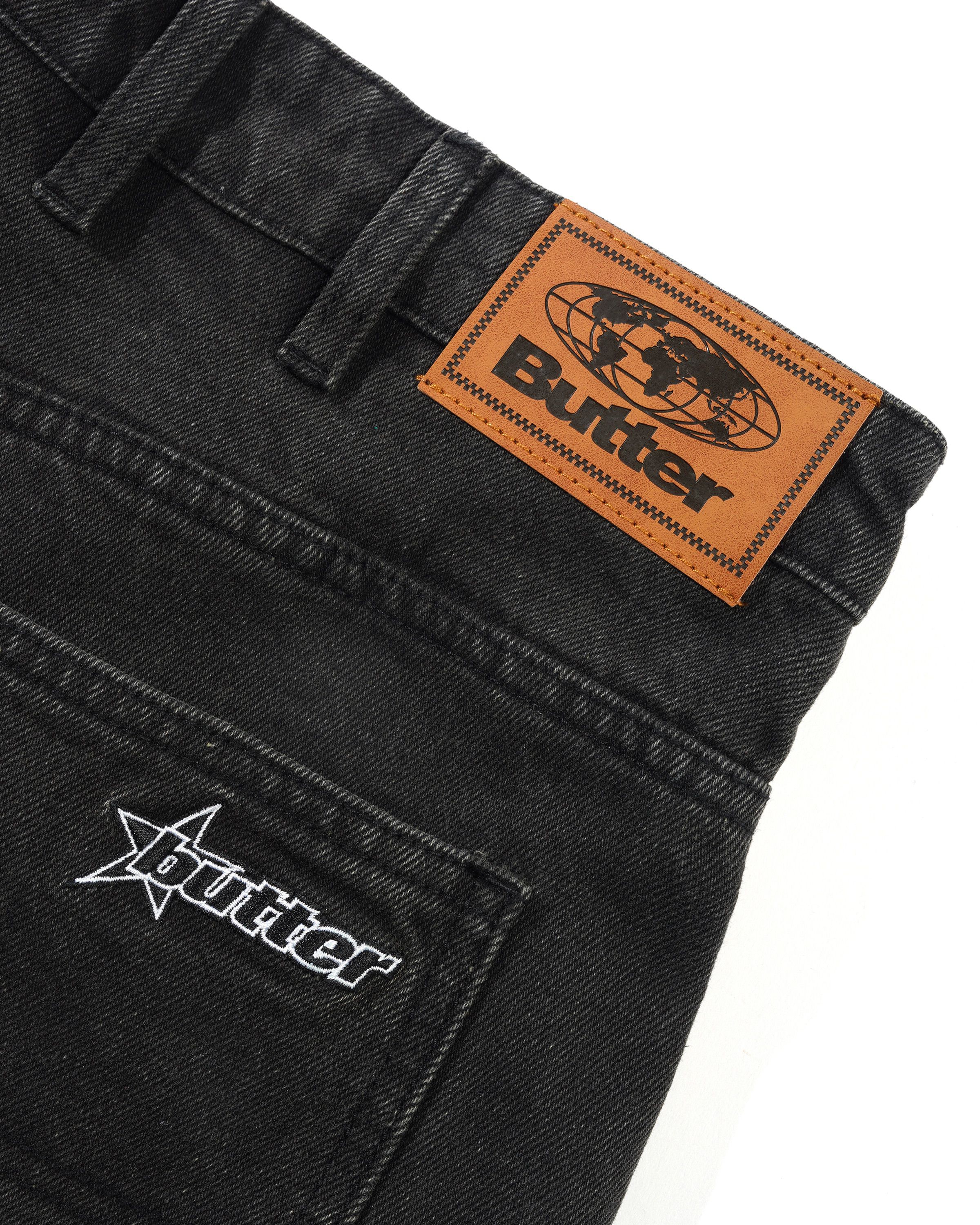 Racer Denim Jeans, Faded Black - Image 3