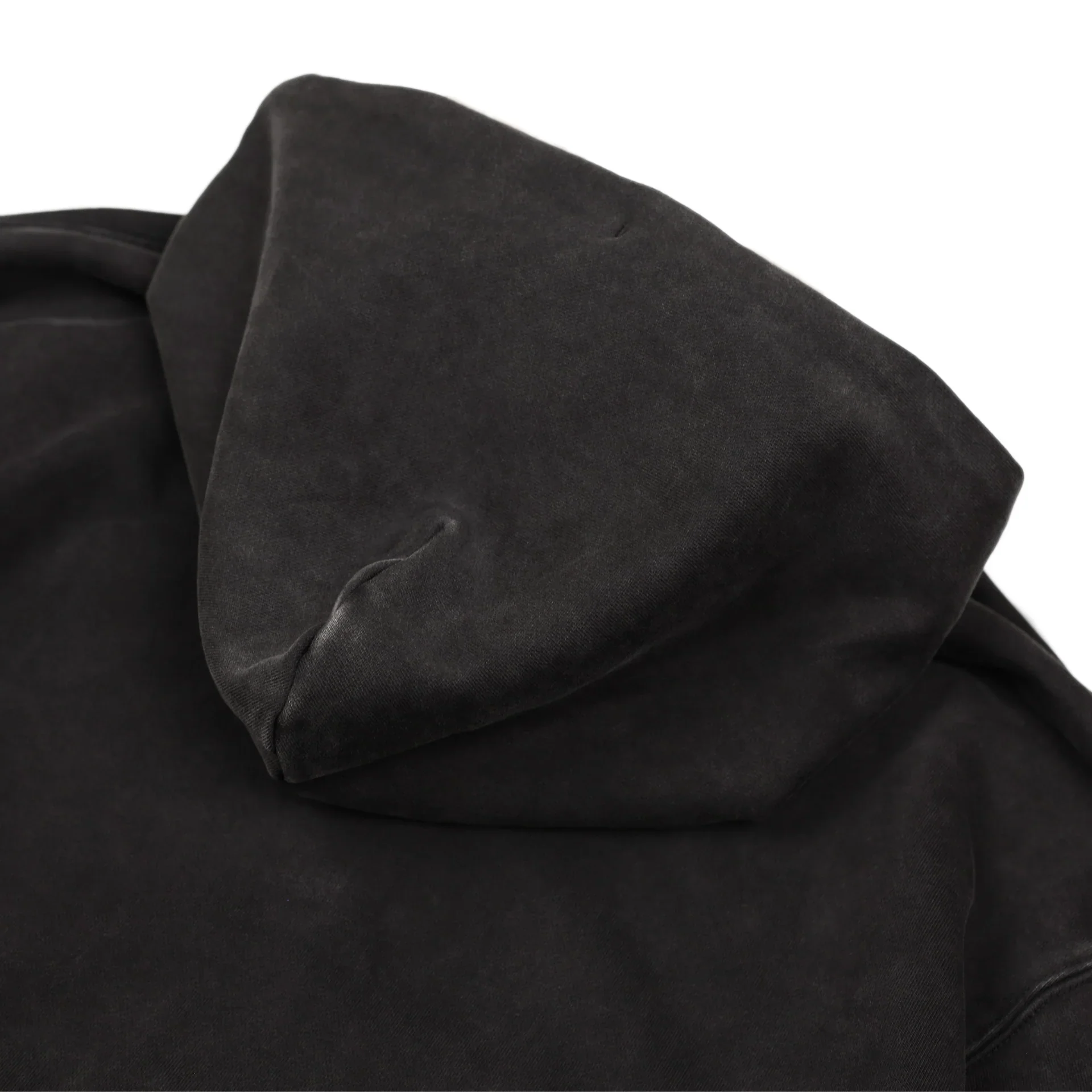 Raw Edge Zip-Thru Pullover Hood, Black - Image 3