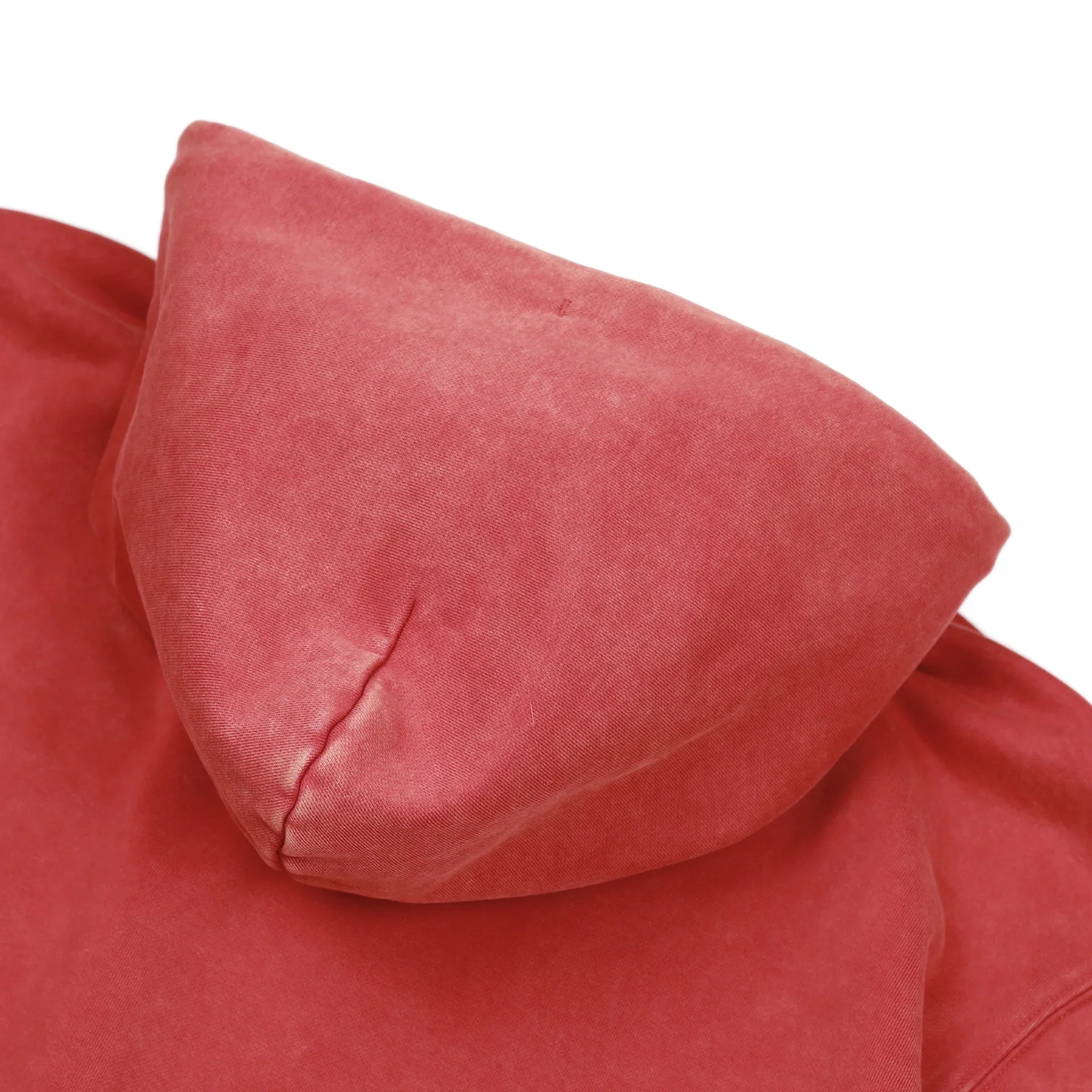 Raw Edge Zip-Thru Pullover Hood, Red - Image 3