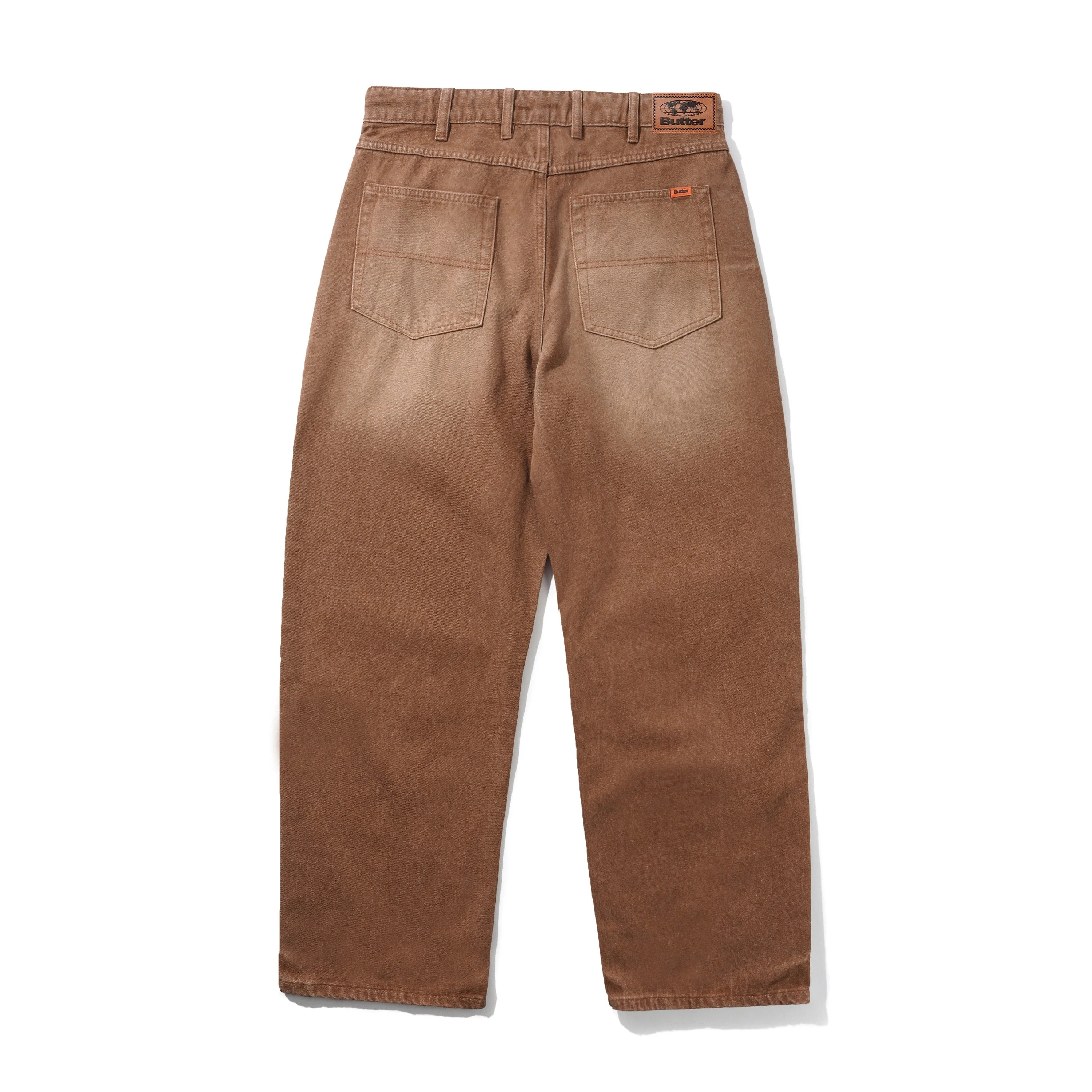 Relaxed Denim Jeans, Distressed Brown - Image 2
