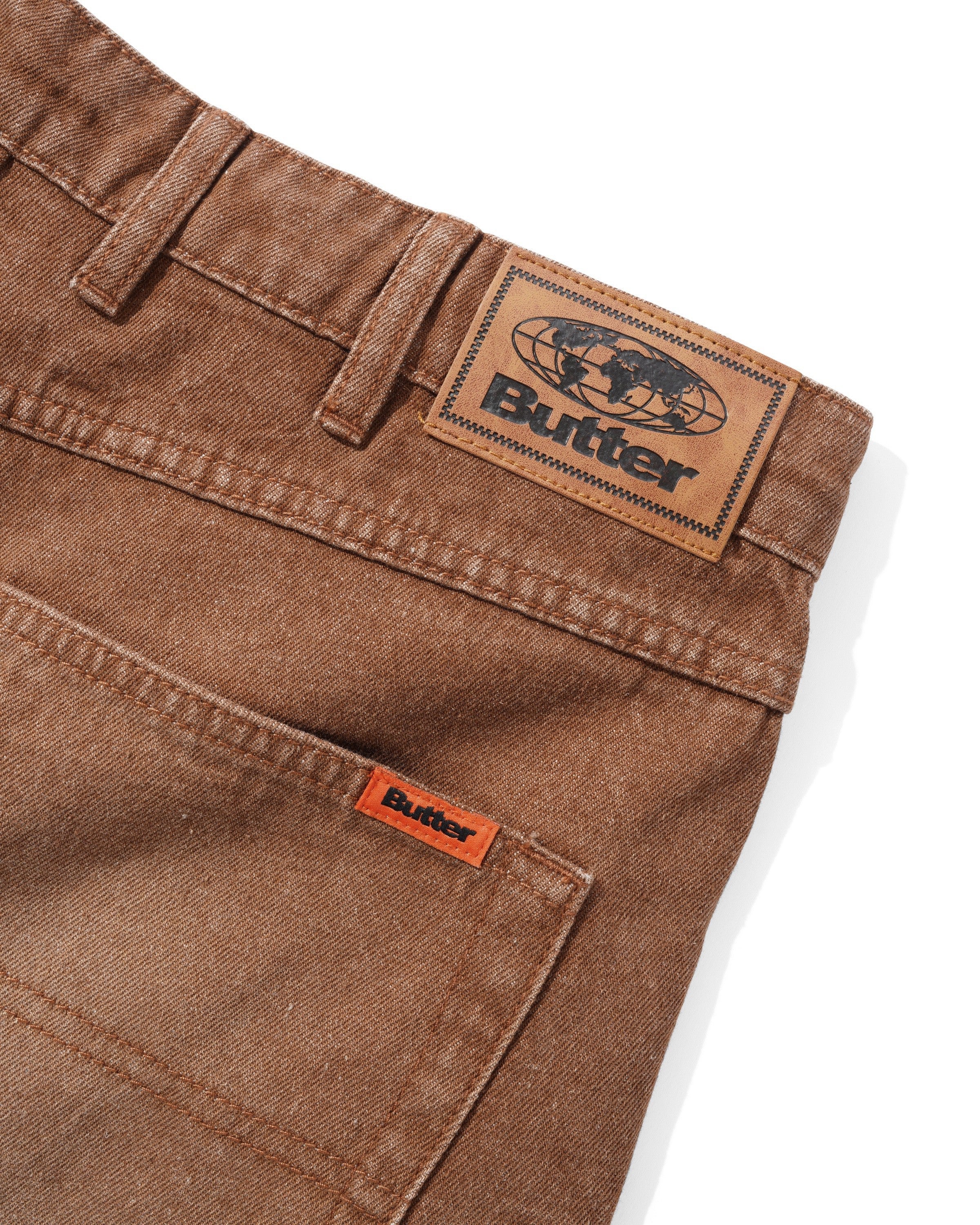 Relaxed Denim Jeans, Distressed Brown - Image 3