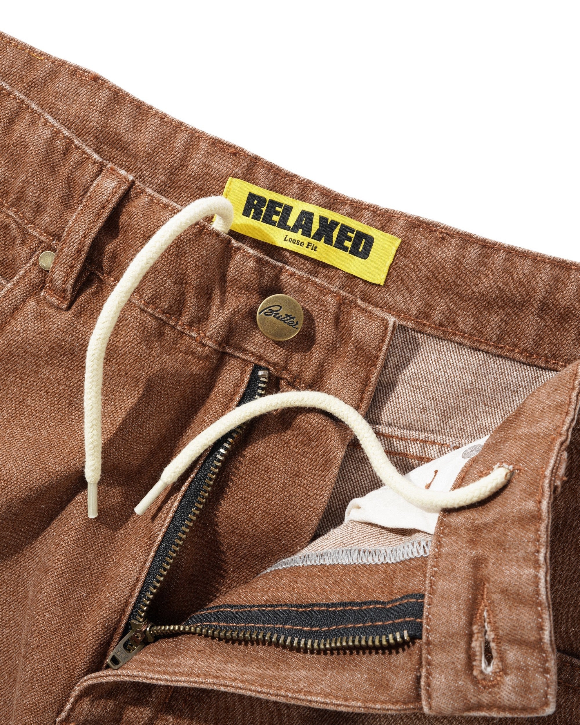 Relaxed Denim Jeans, Distressed Brown - Image 4