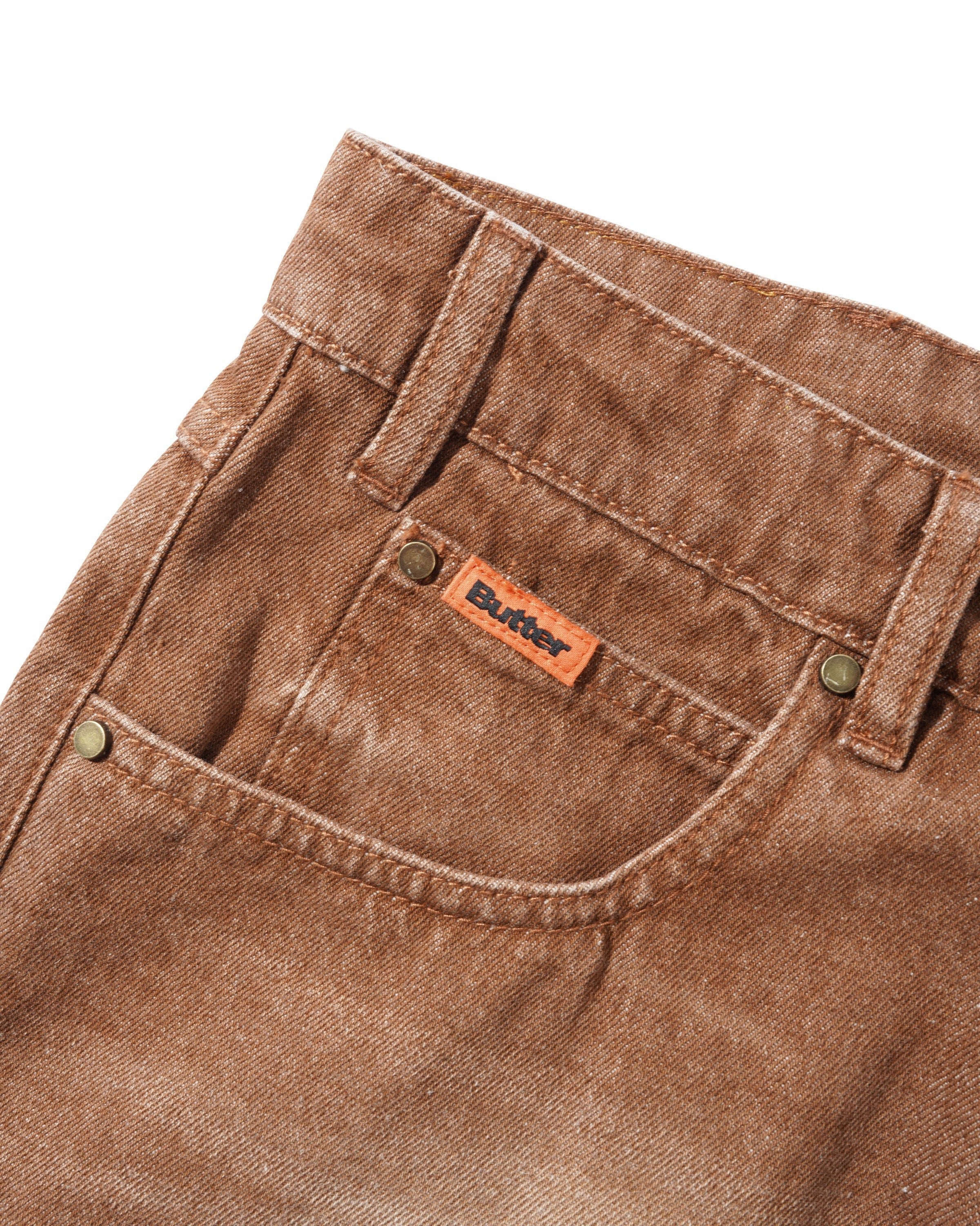 Relaxed Denim Jeans, Distressed Brown - Image 5