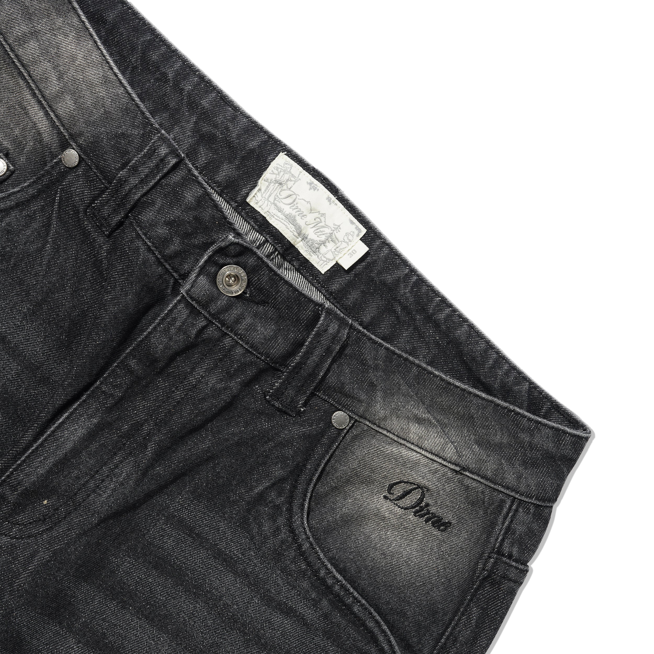 Relaxed Denim Jeans, Sandblasted Black - Image 2