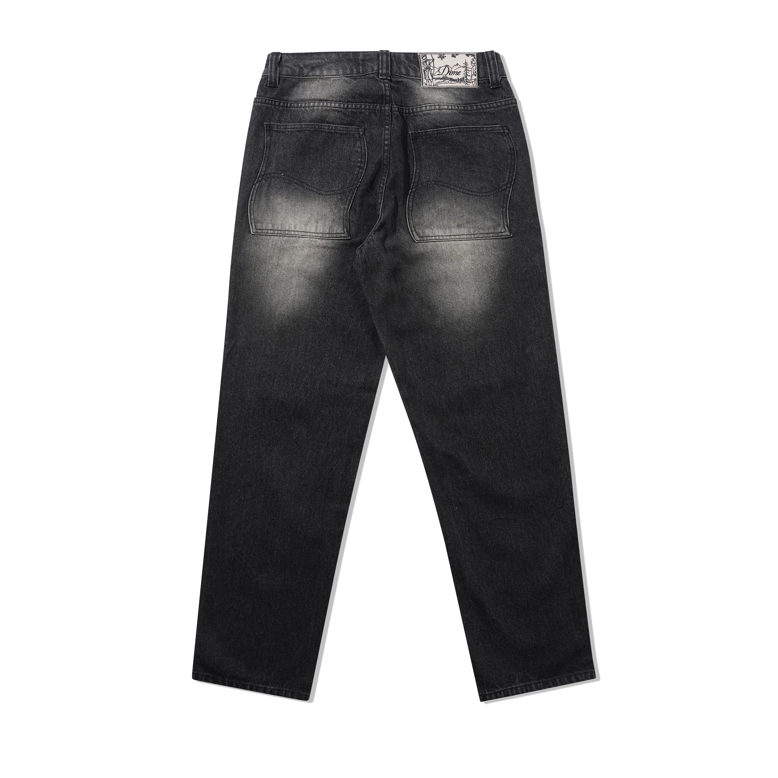 Relaxed Denim Jeans, Sandblasted Black - Image 3