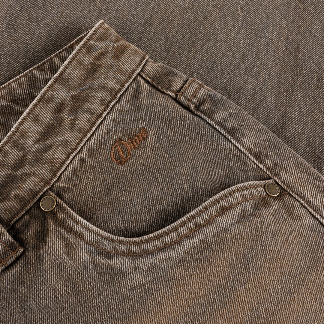 Relaxed Denim Jeans, Sandblasted Brown - Image 2