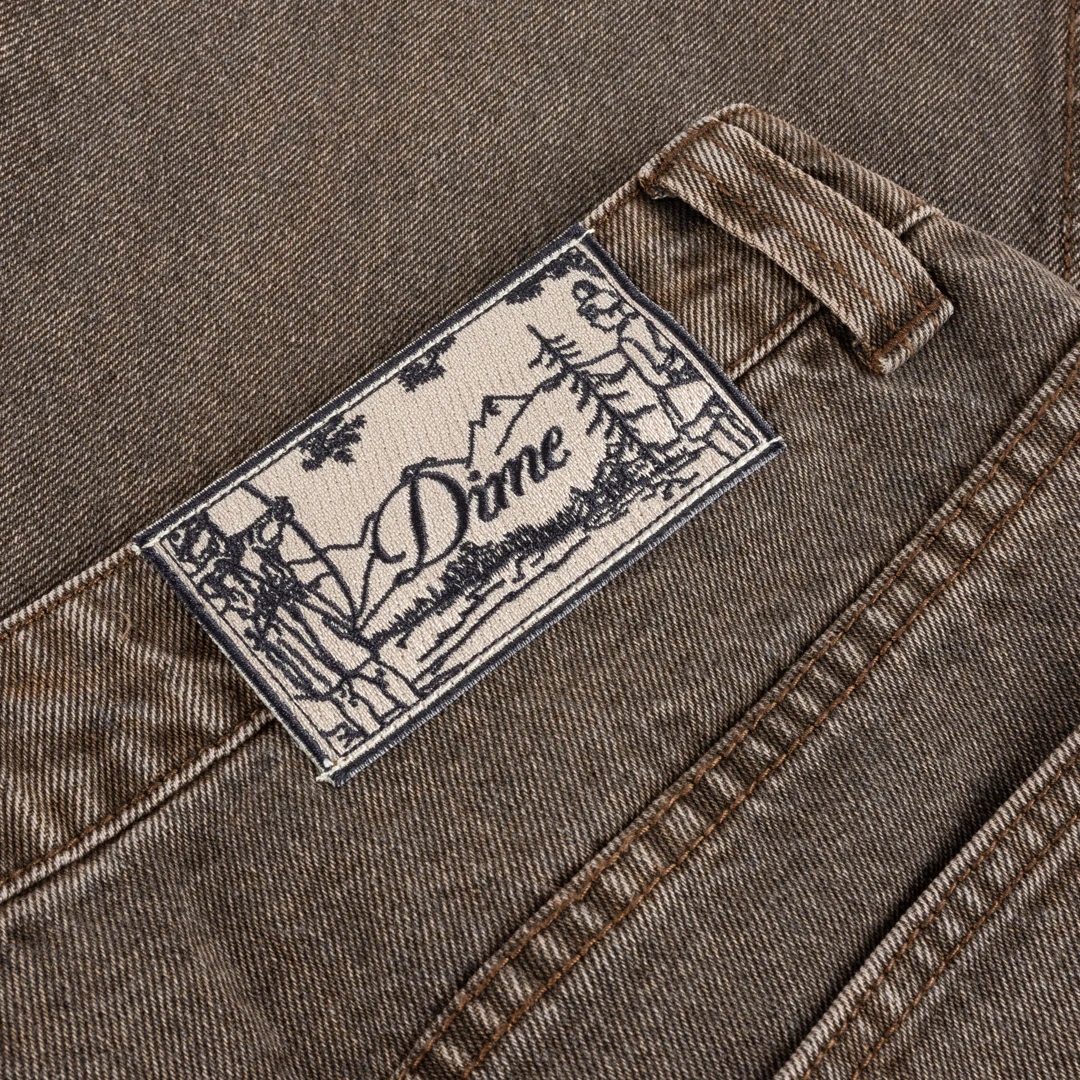 Relaxed Denim Jeans, Sandblasted Brown - Image 4