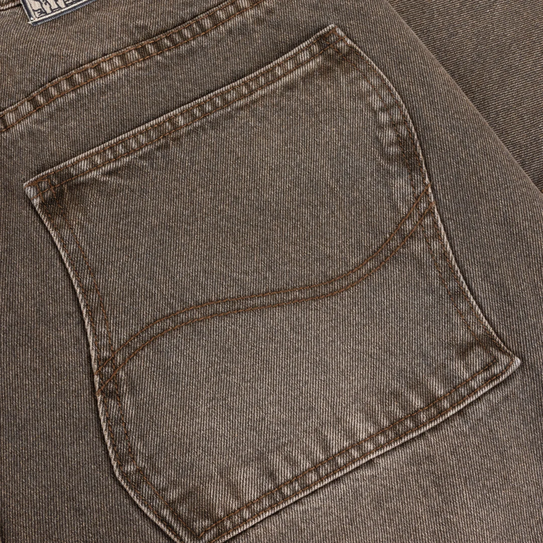 Relaxed Denim Jeans, Sandblasted Brown - Image 5