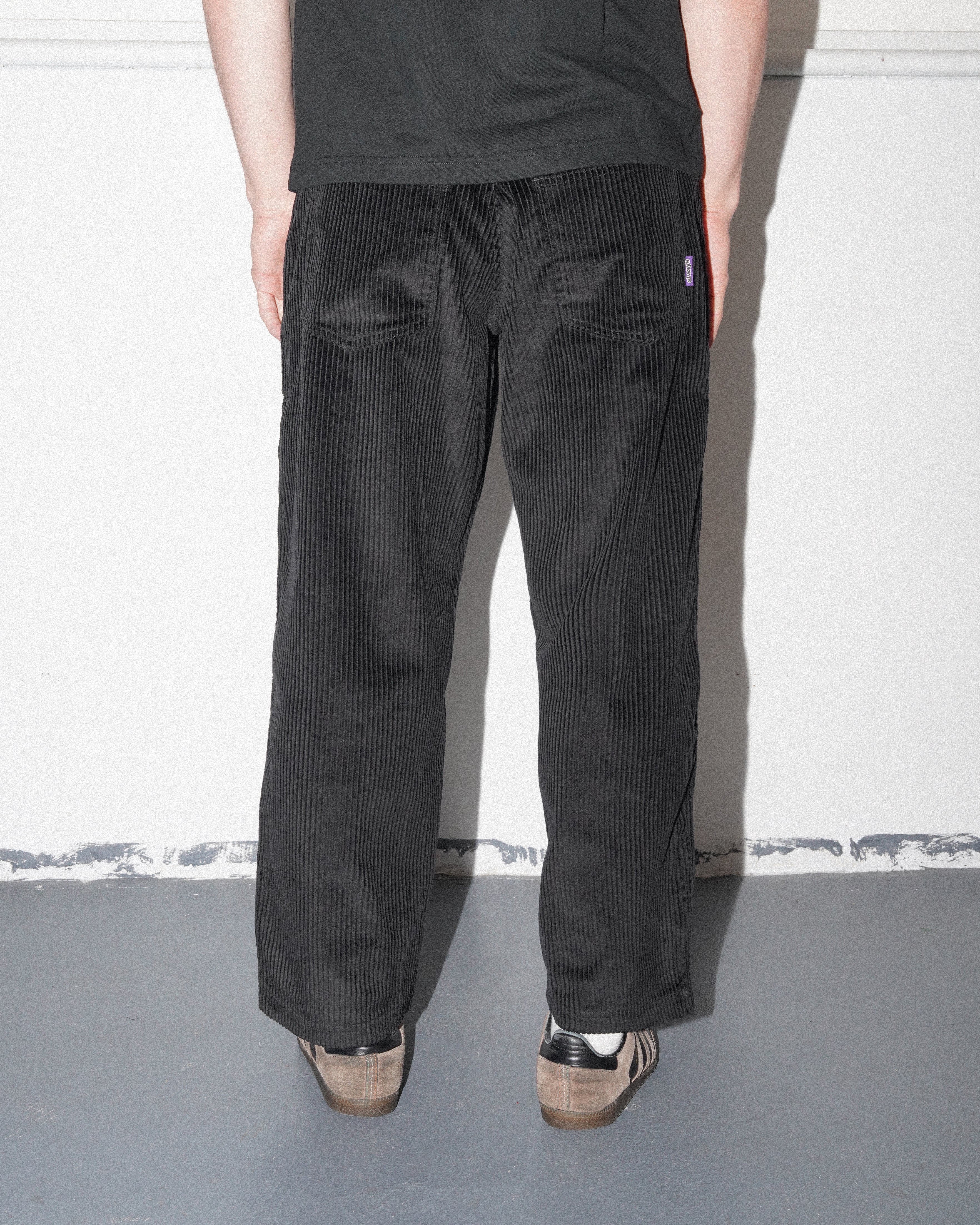 Relaxed Thick Corduroy Pants, Black - Image 7