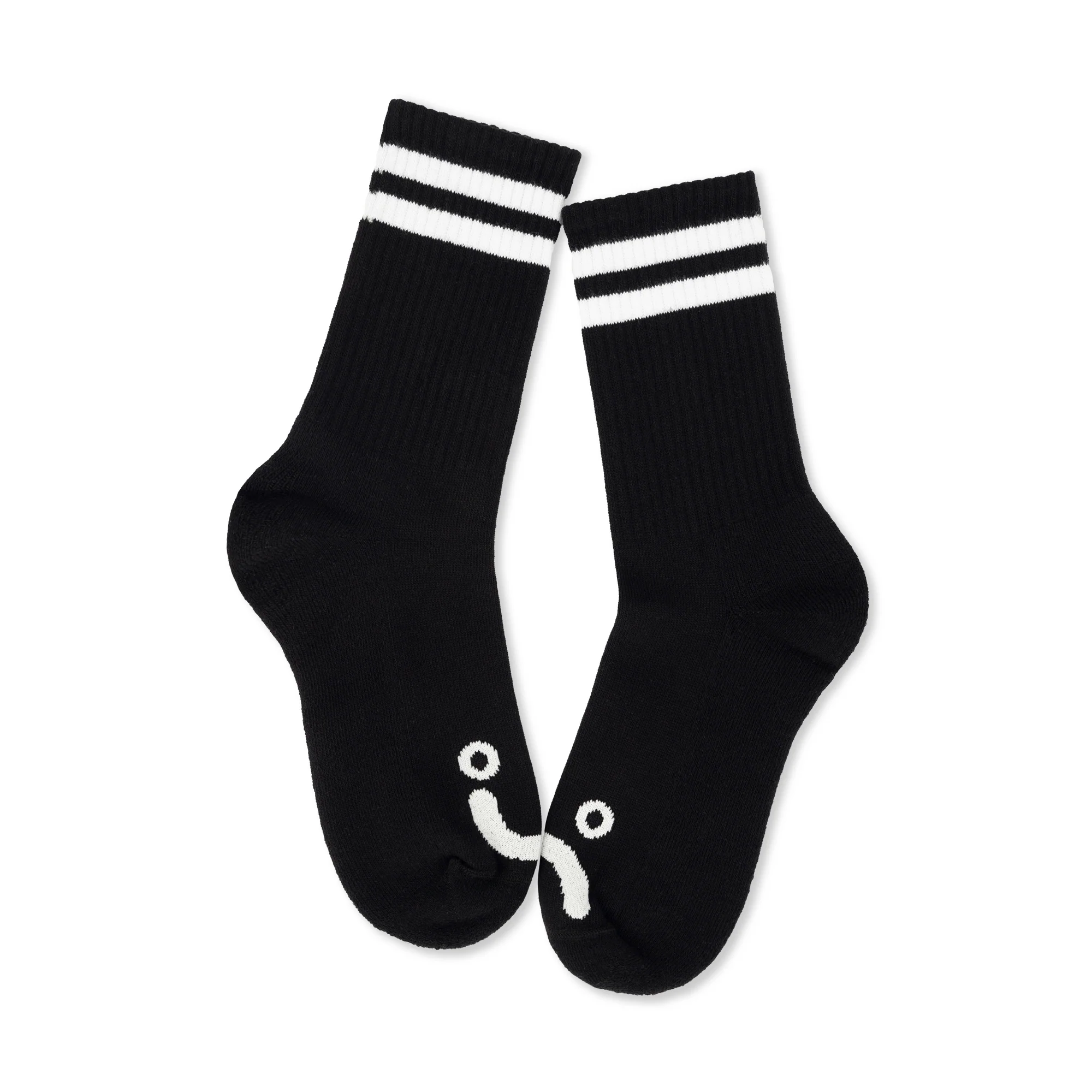 Rib Happy Sad Socks, Black - Image 2