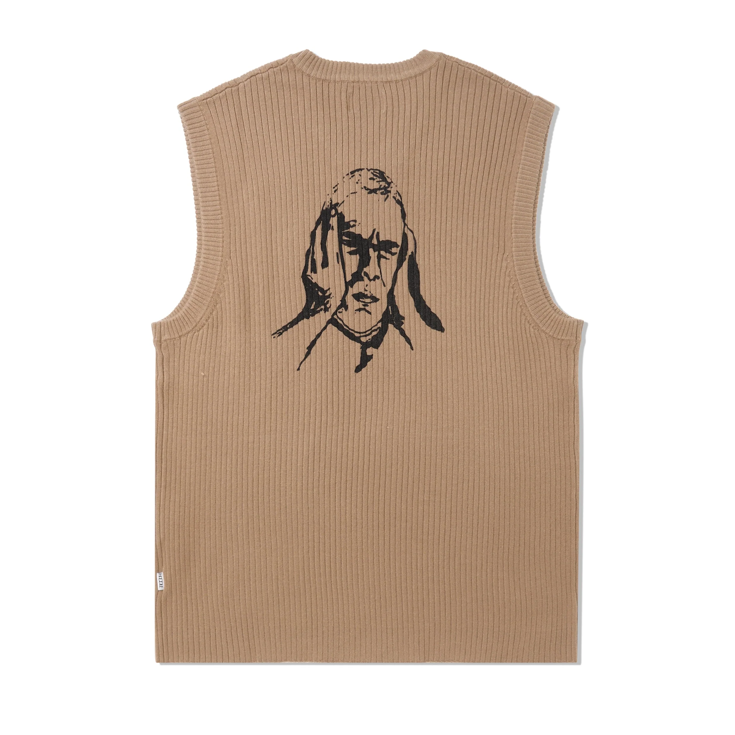 Ribbed Knit Vest, Sand - Image 2