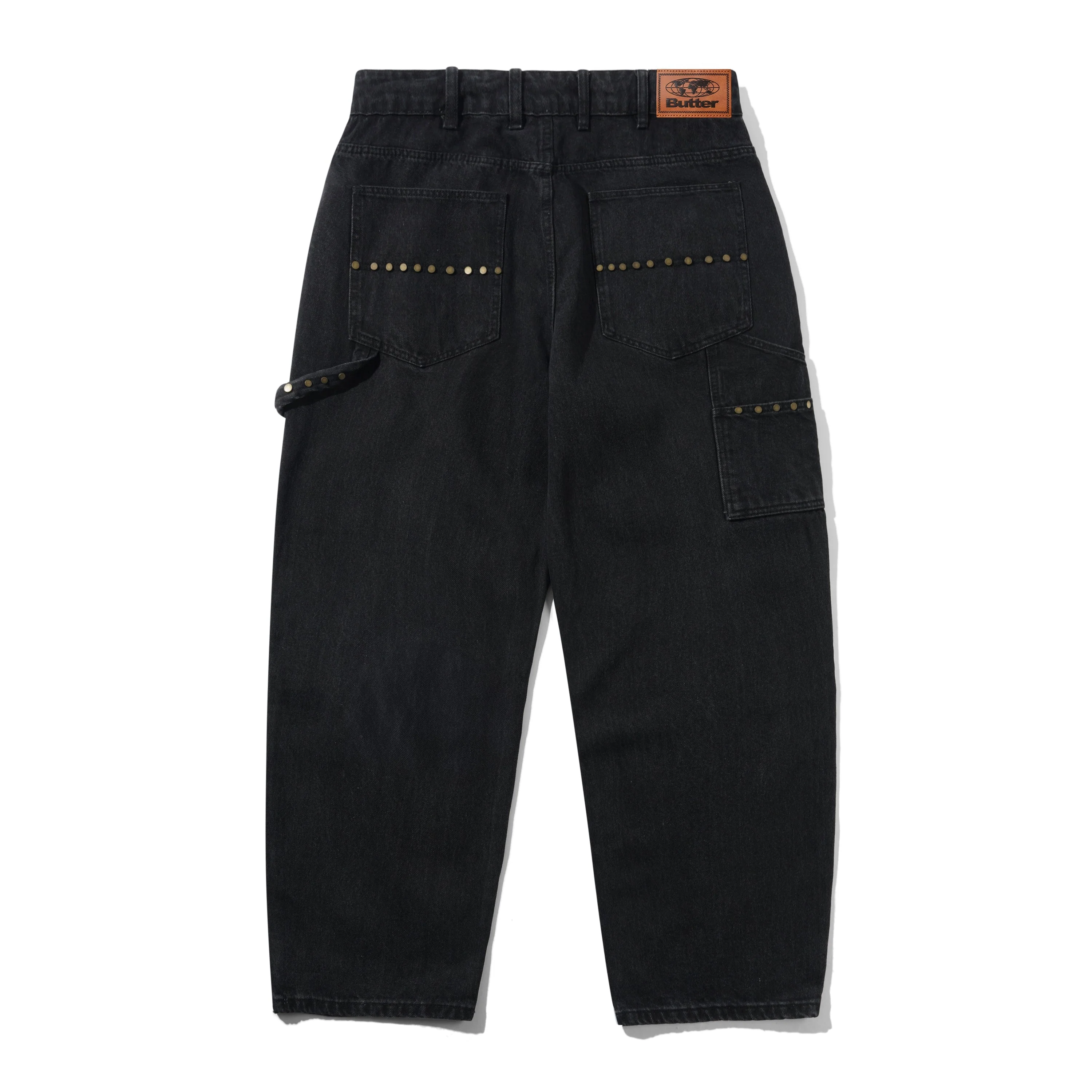 Rivet Denim Jeans, Washed Black - Image 2