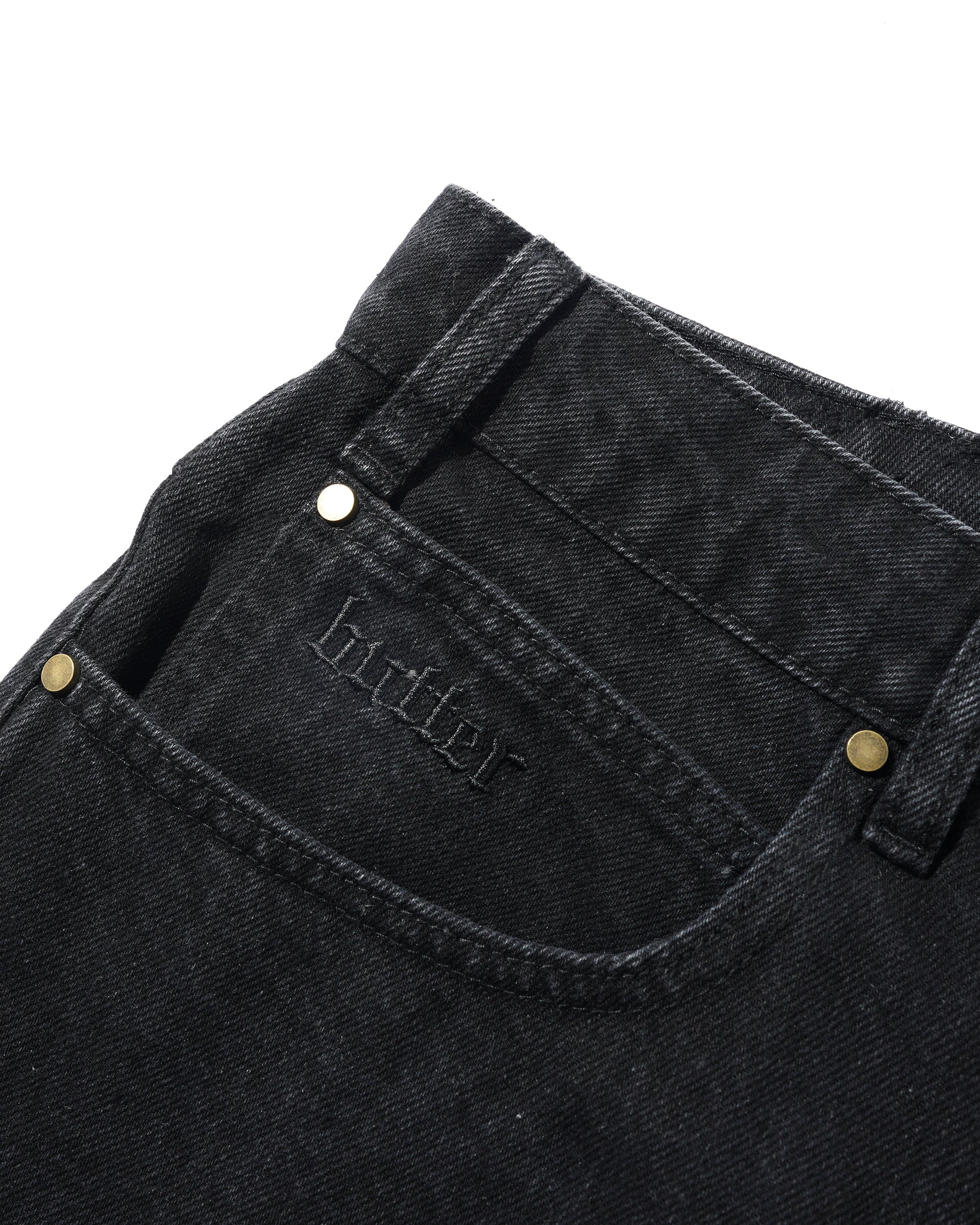Rivet Denim Jeans, Washed Black - Image 4