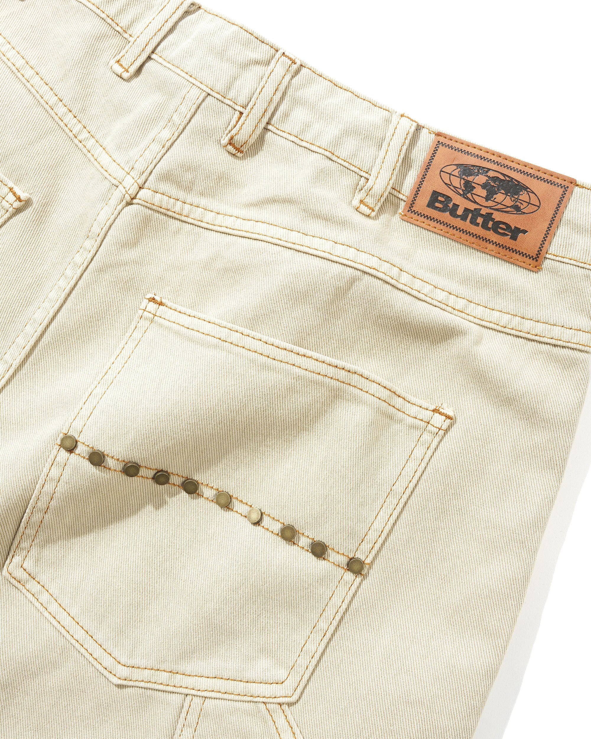 Rivet Denim Shorts, Bone - Image 3