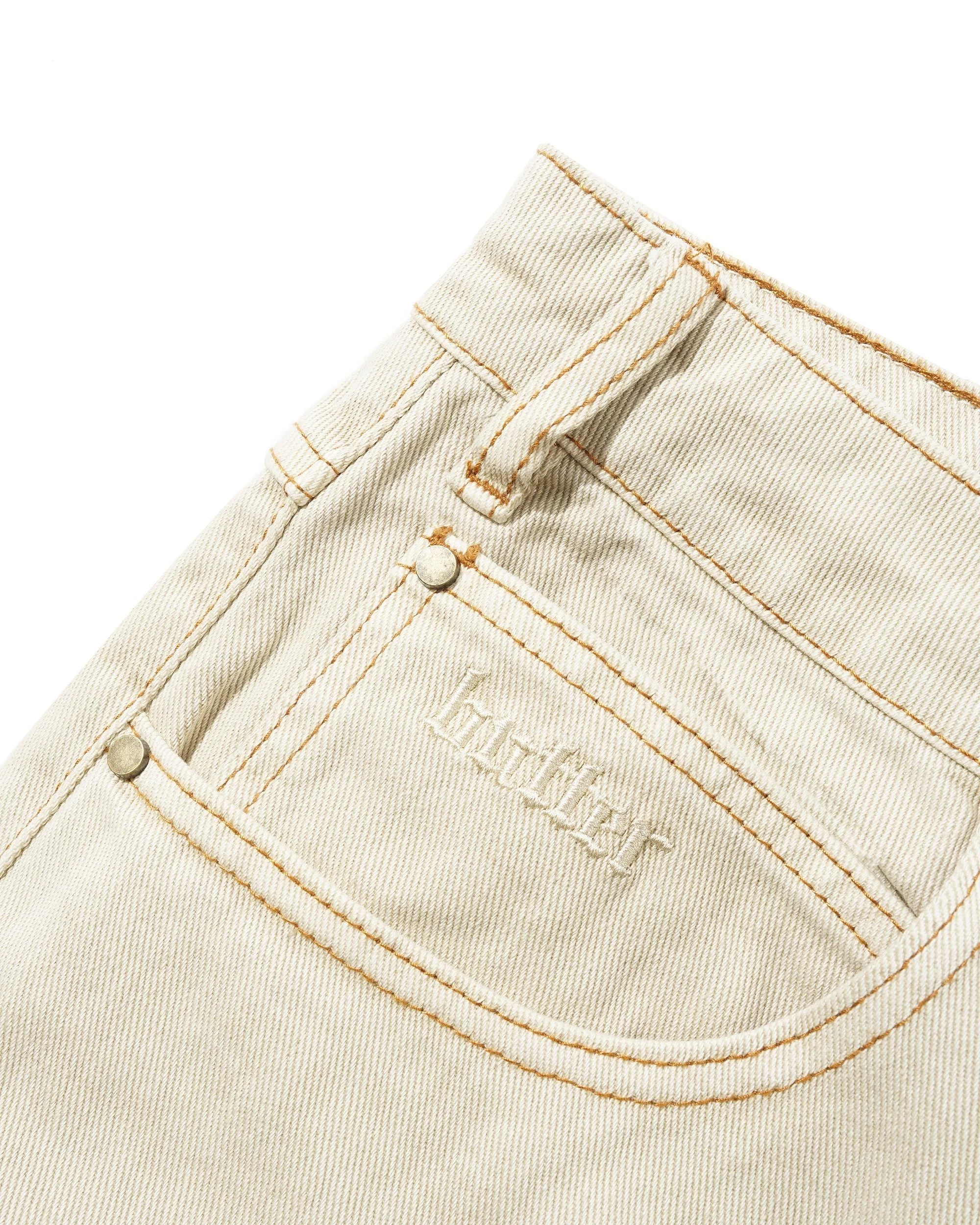 Rivet Denim Shorts, Bone - Image 5