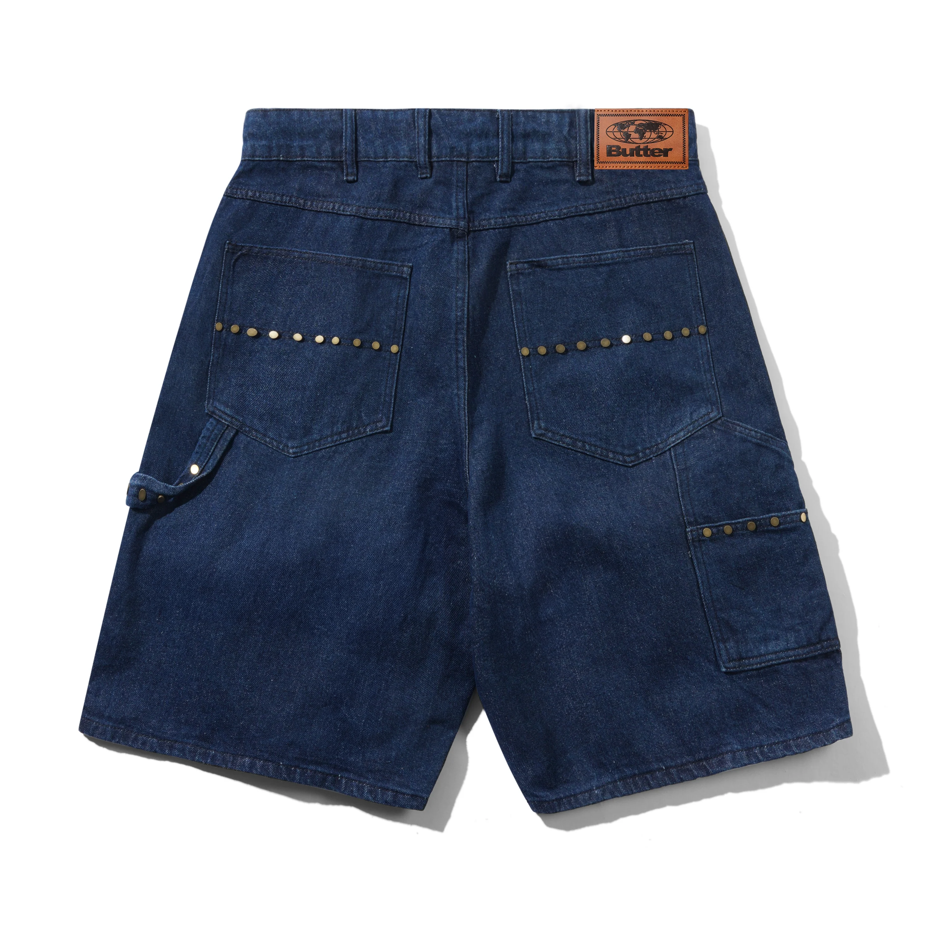 Rivet Denim Shorts, Raw Indigo - Image 2
