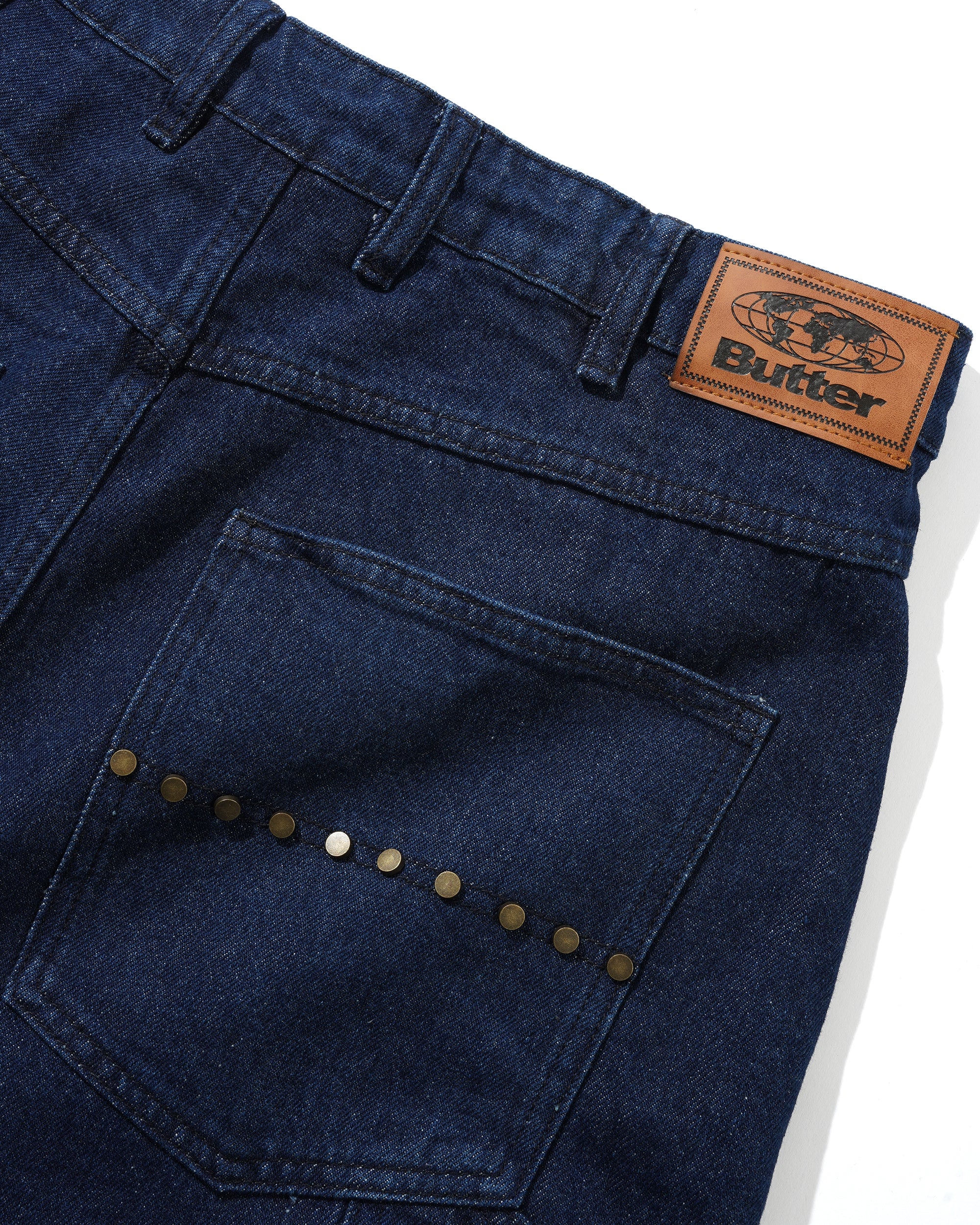 Rivet Denim Shorts, Raw Indigo - Image 3