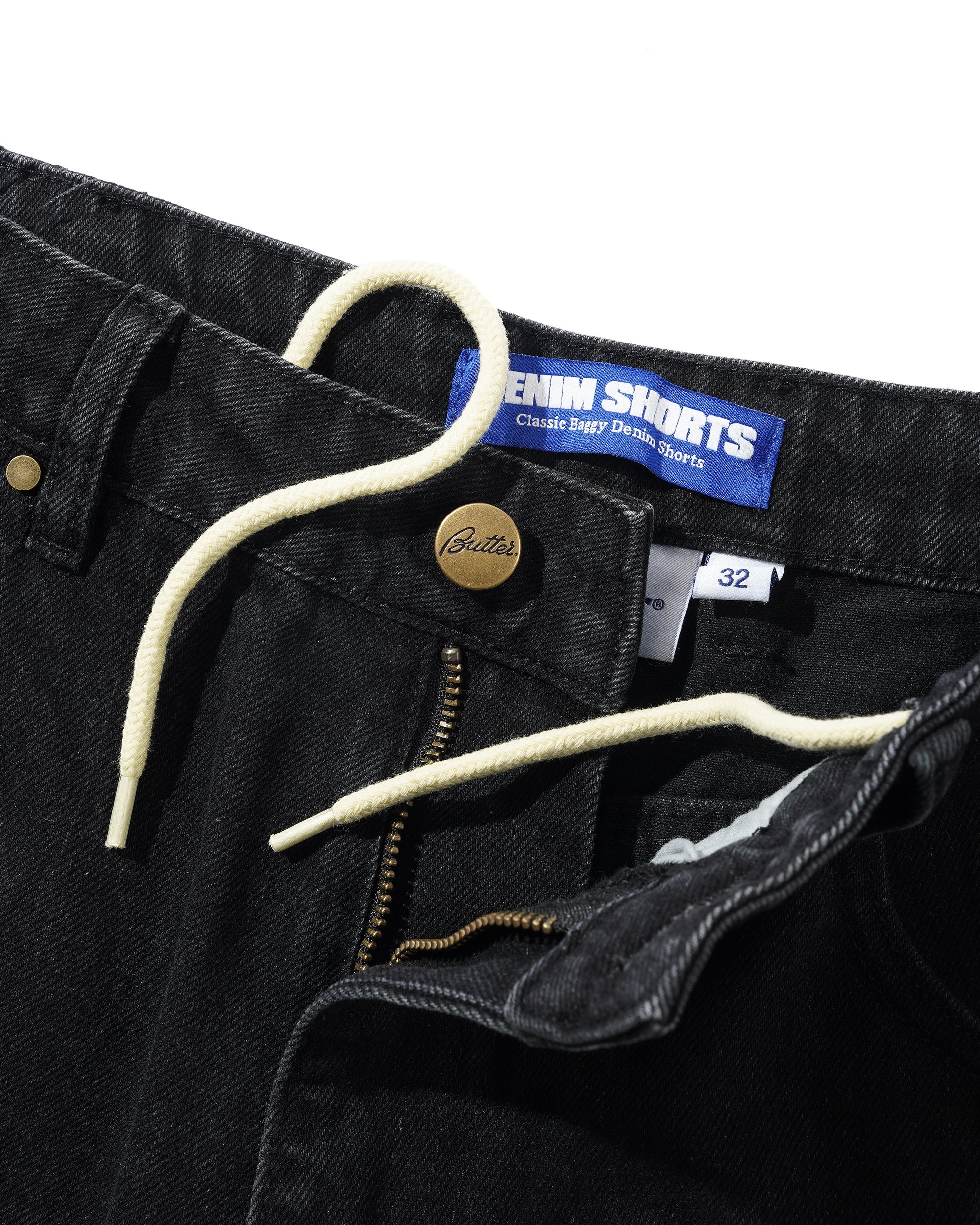 Rivet Denim Shorts, Washed Black - Image 5