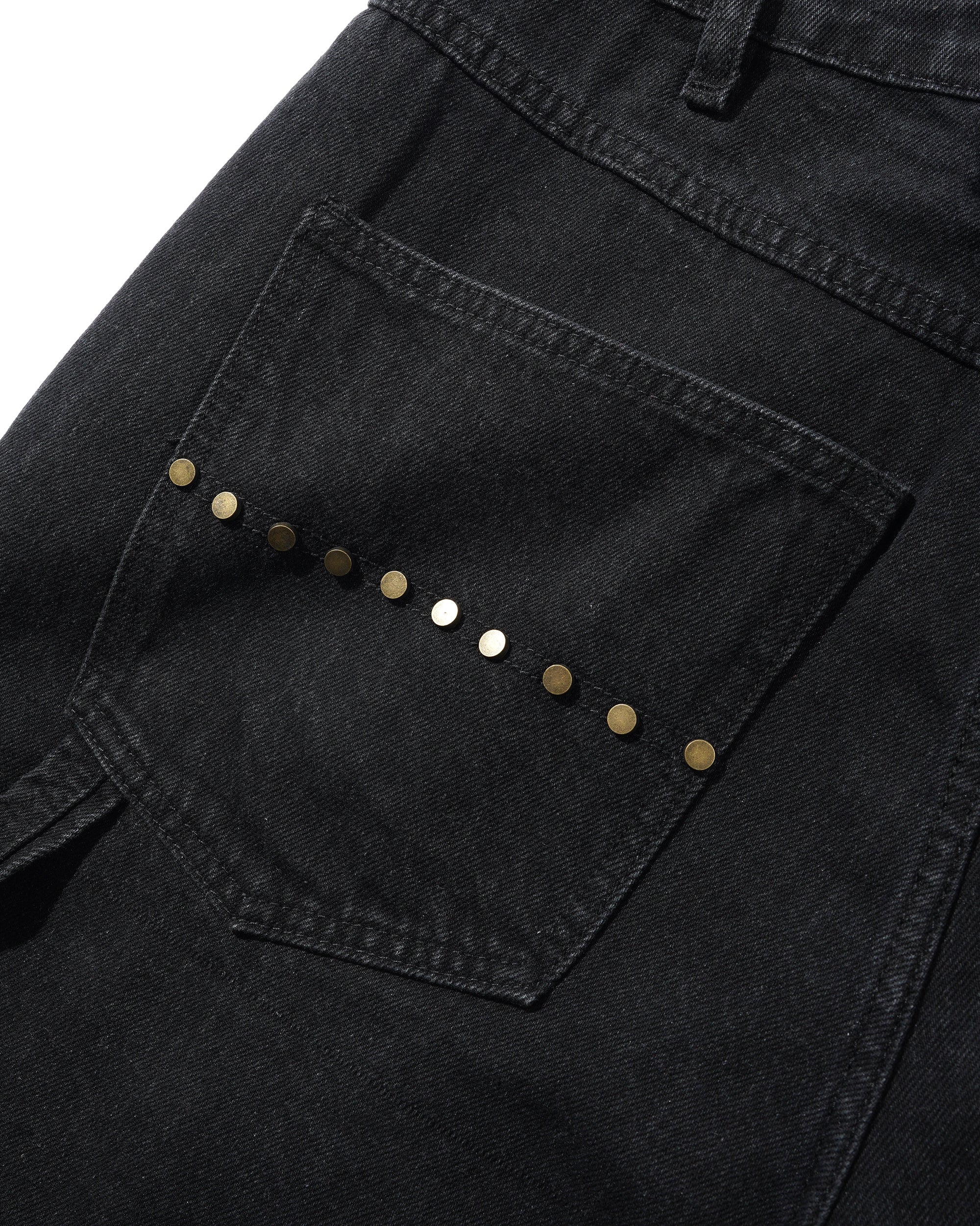 Rivet Denim Shorts, Washed Black - Image 6