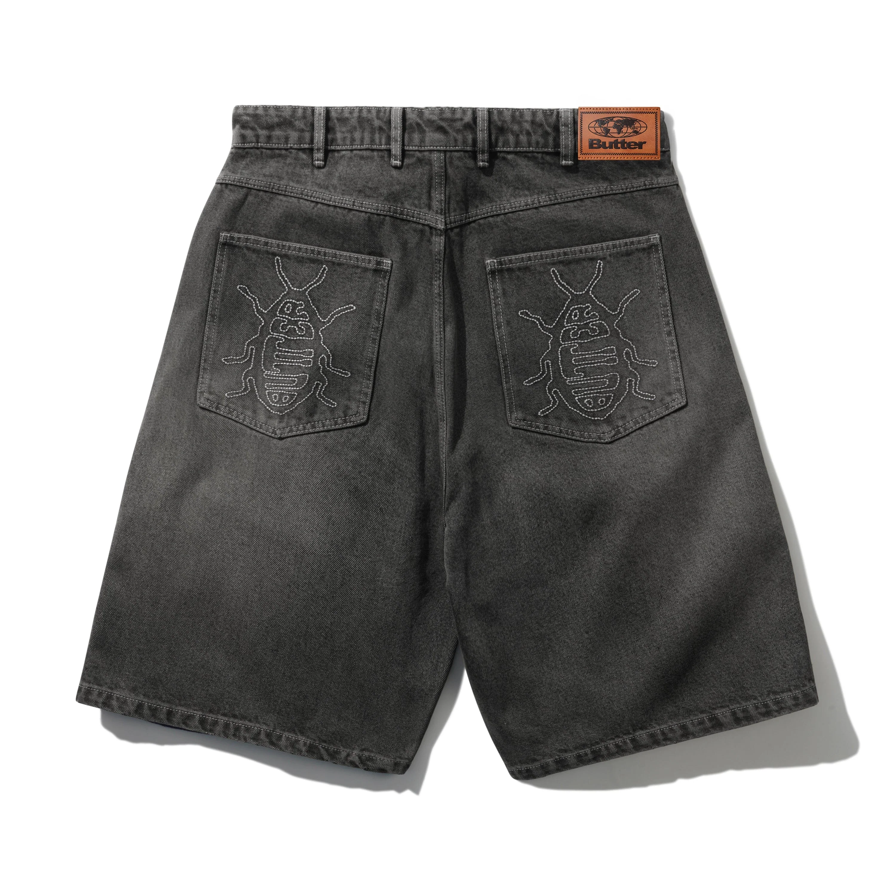 Roach Denim Shorts, Black Wash - Image 2