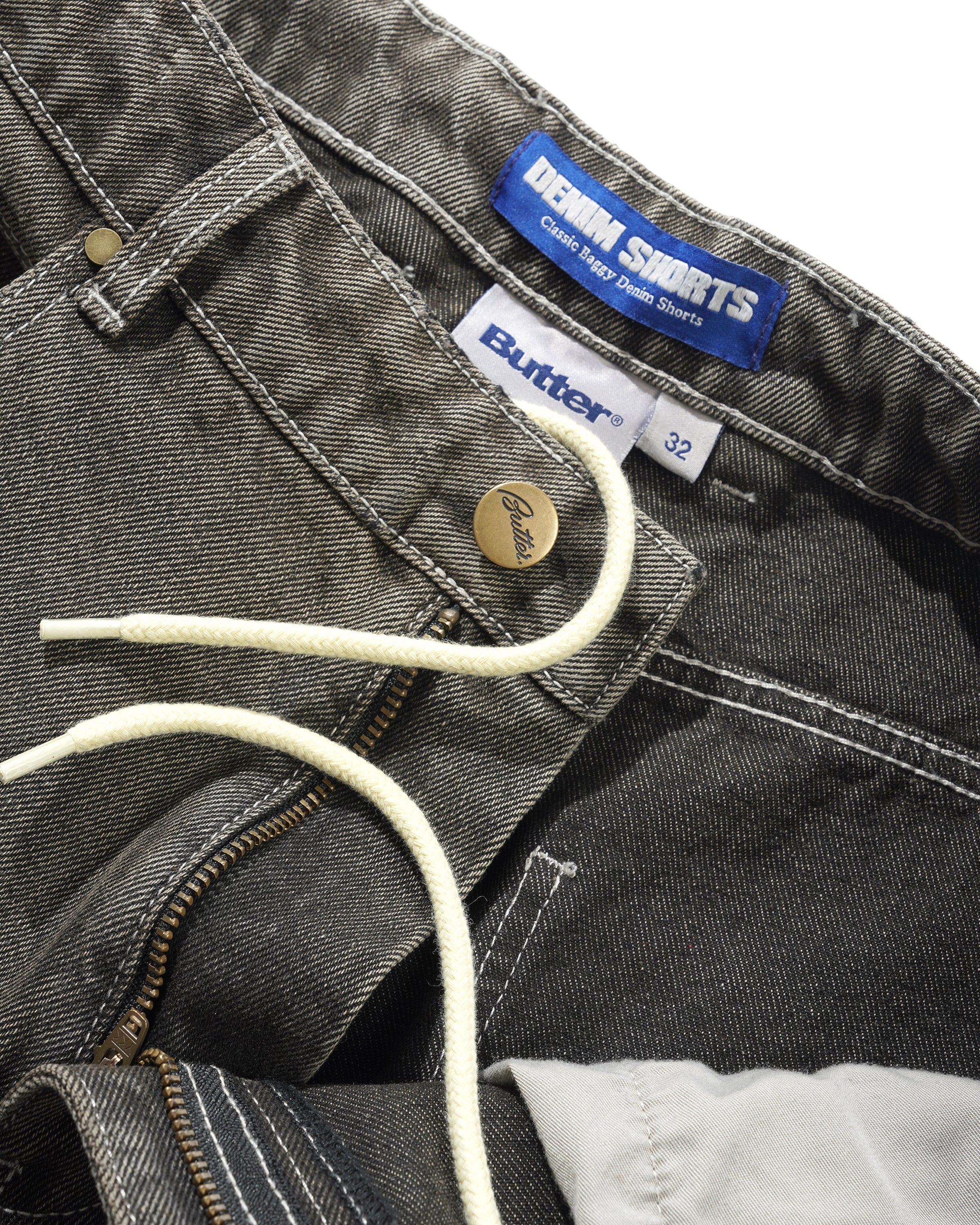 Roach Denim Shorts, Black Wash - Image 4