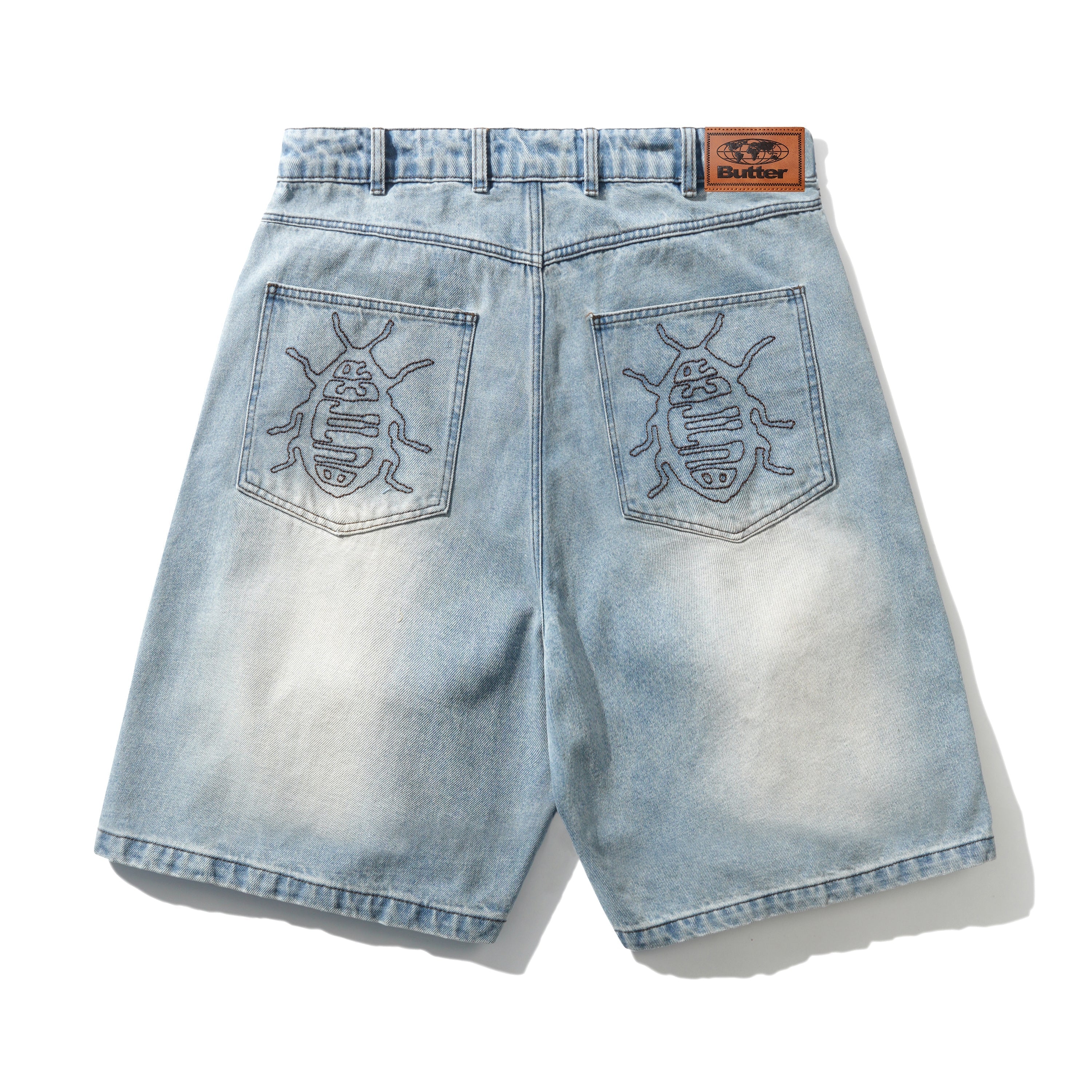 Roach Denim Shorts, Distressed Indigo - Image 2