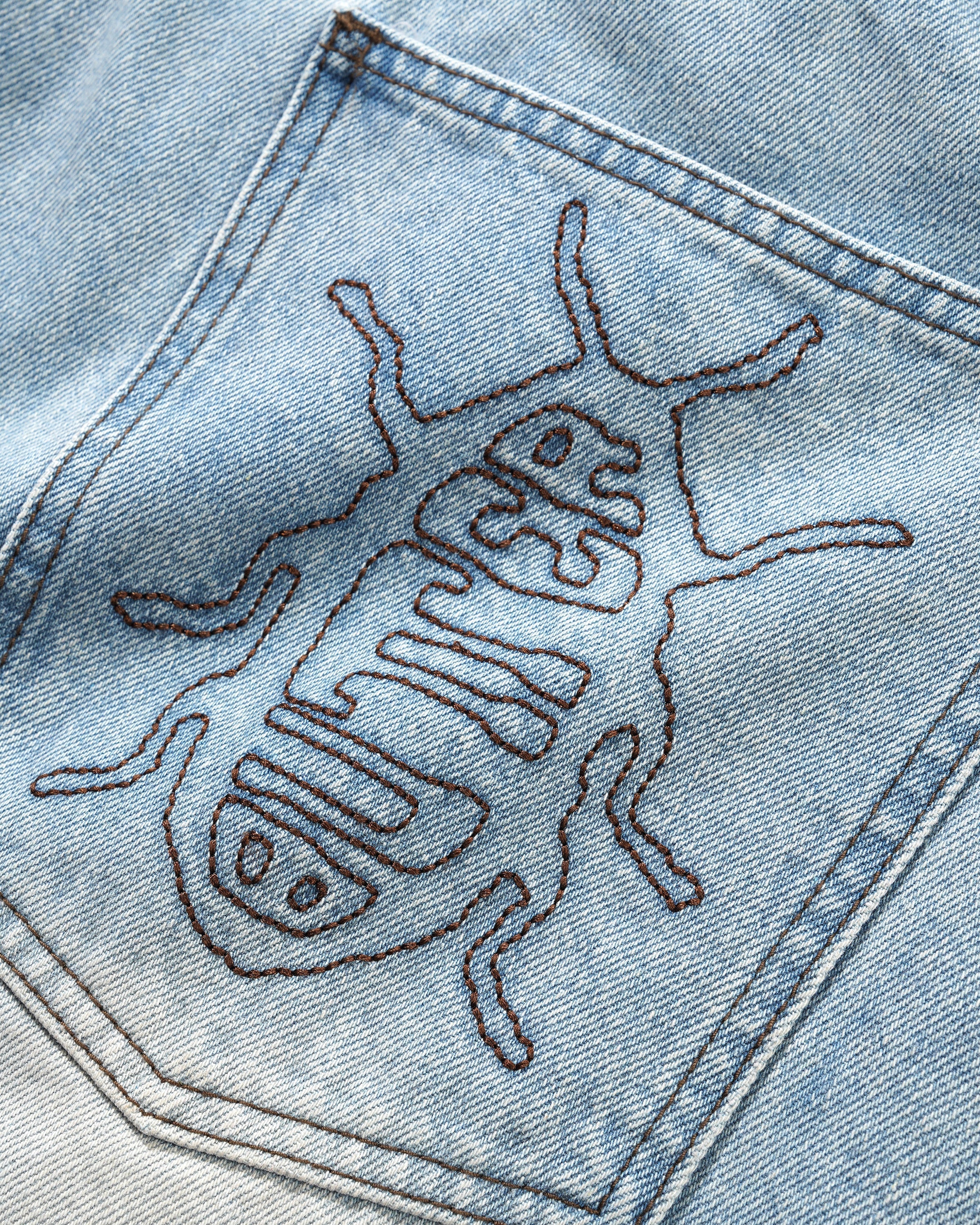 Roach Denim Shorts, Distressed Indigo - Image 3