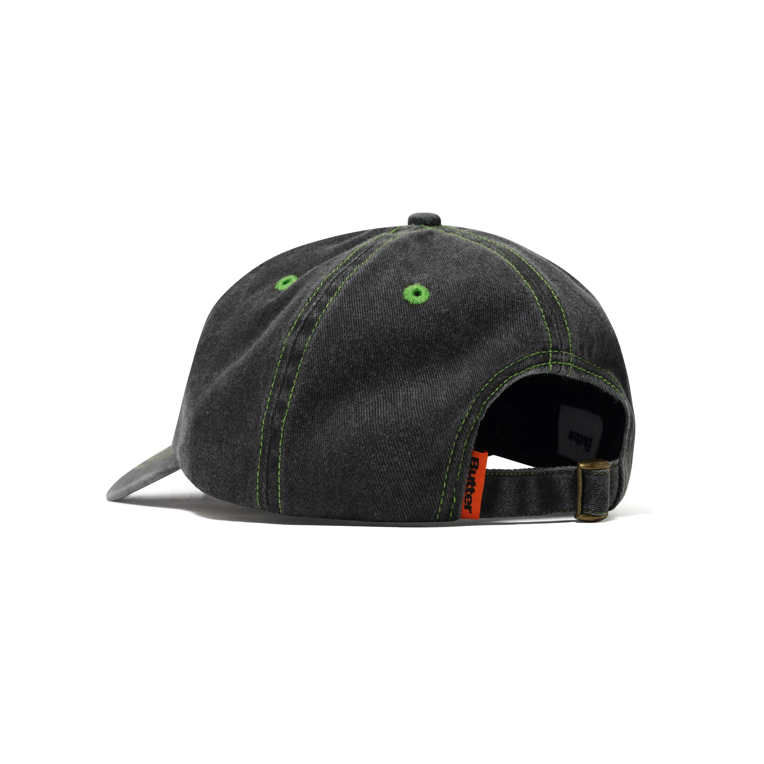 Rounded Logo 6 Panel Cap, Washed Black - Image 2