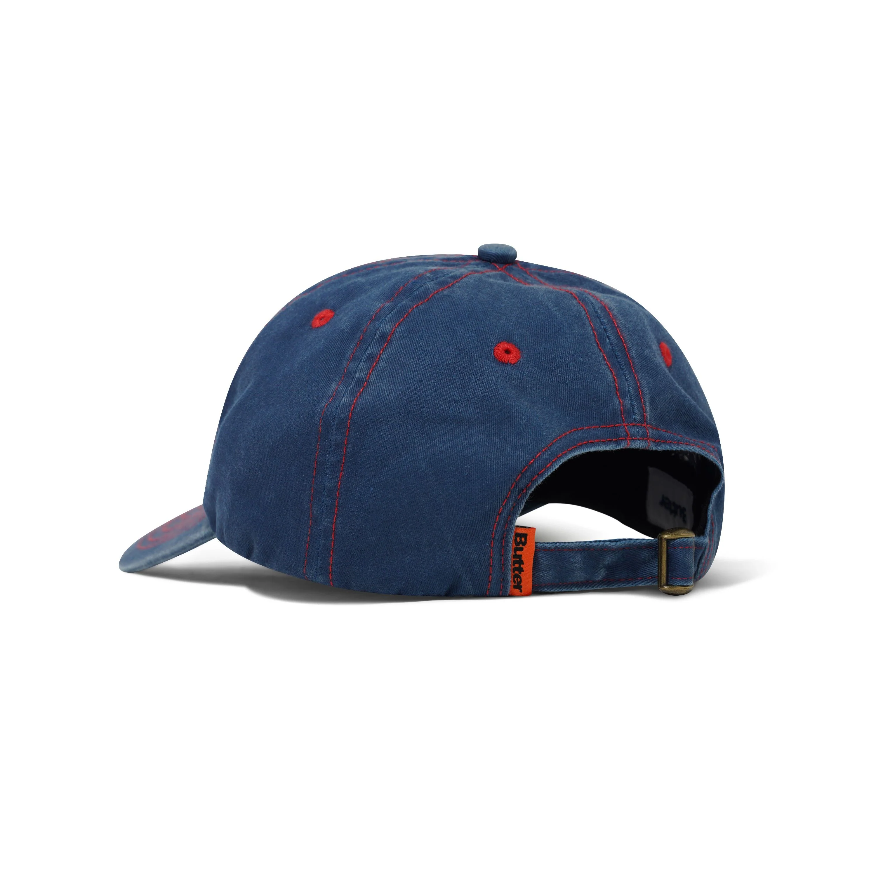 Rounded Logo 6 Panel Cap, Washed Navy - Image 2