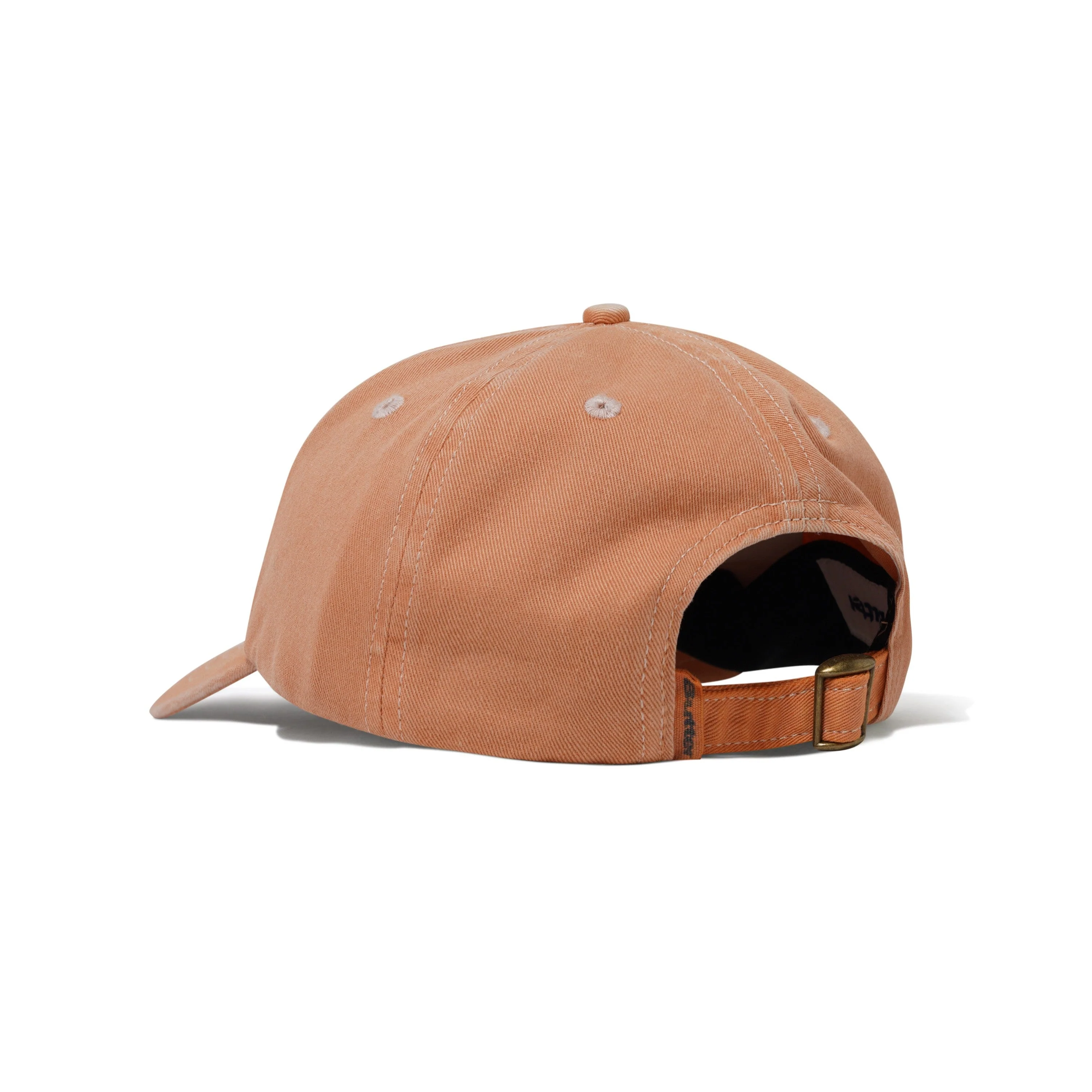 Rounded Logo 6 Panel Cap, Washed Orange - Image 2