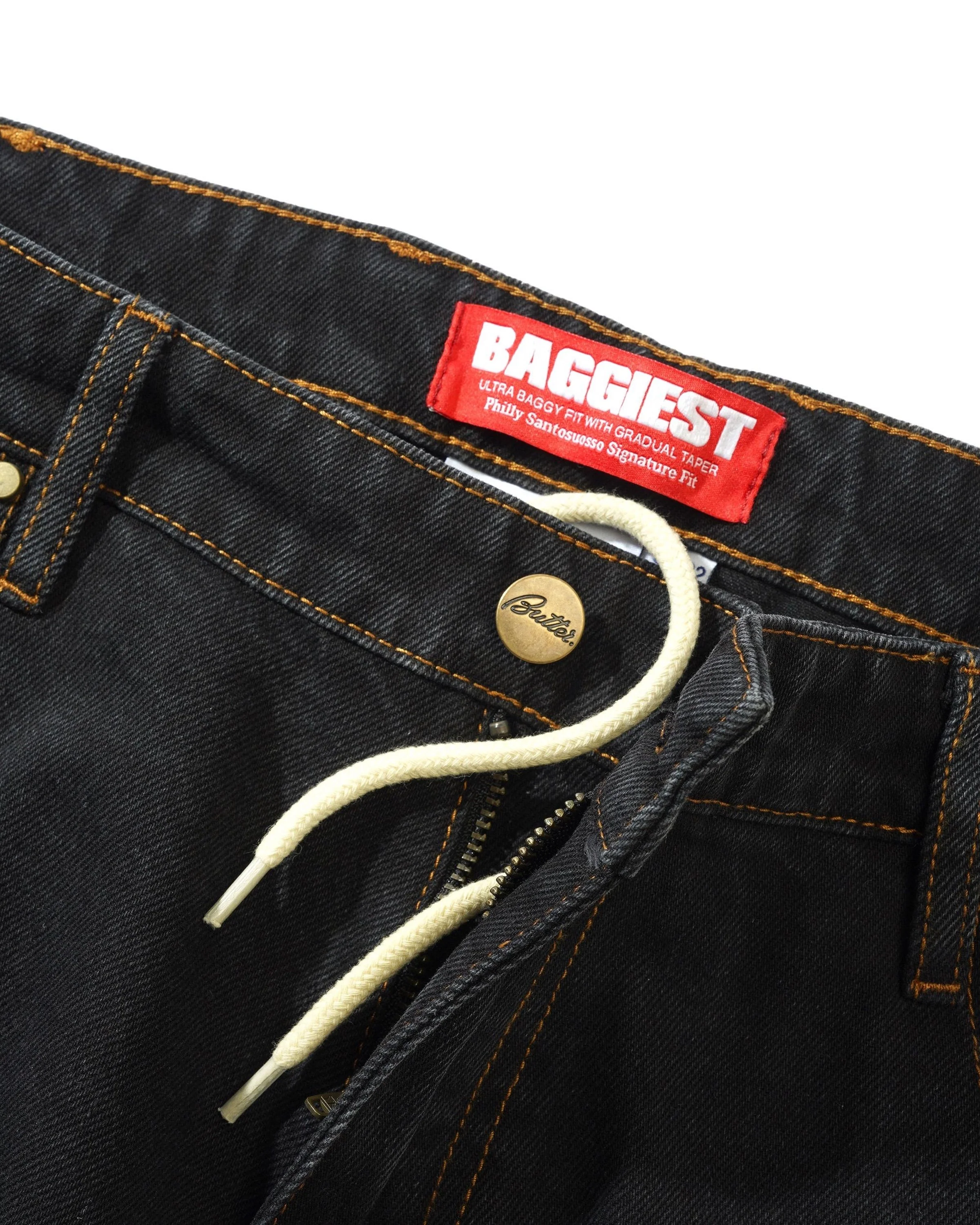 Santosuosso Denim Jeans, Washed Black - Image 4