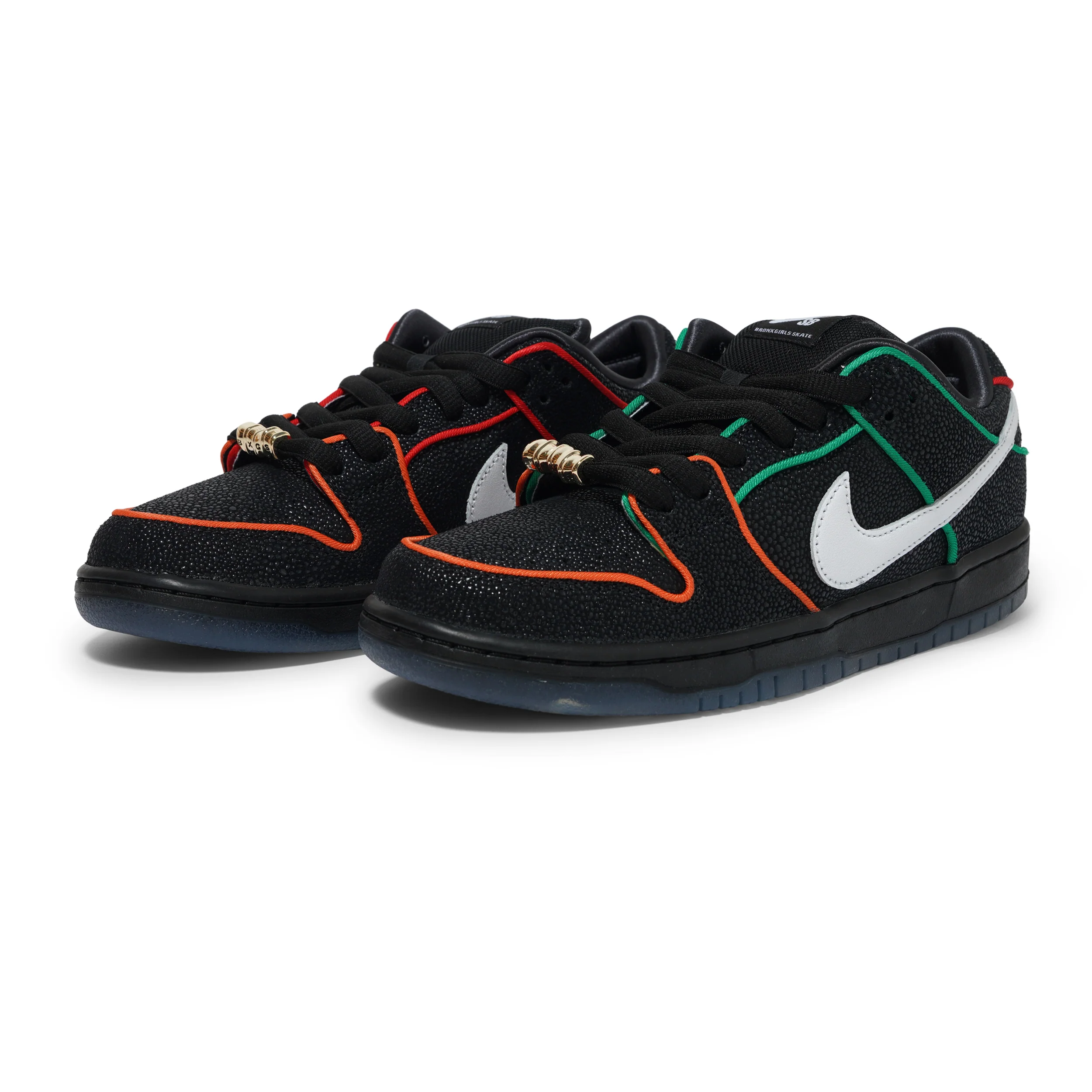 SB Dunk Low Pro x Bronx Girls Skate, Black / Challenge Red - Image 2