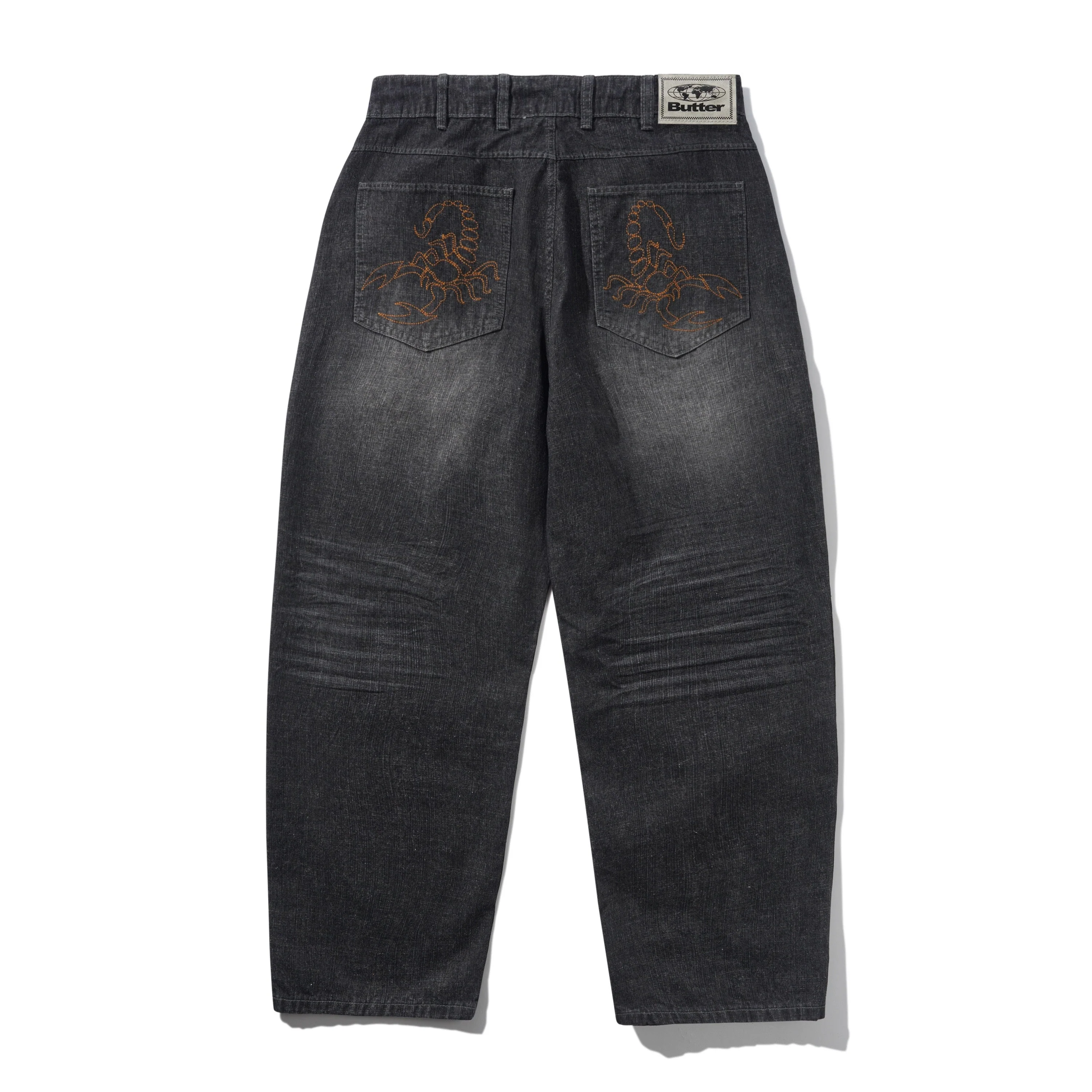 Scorpion Stitch Denim Jeans, Slub Black - Image 2