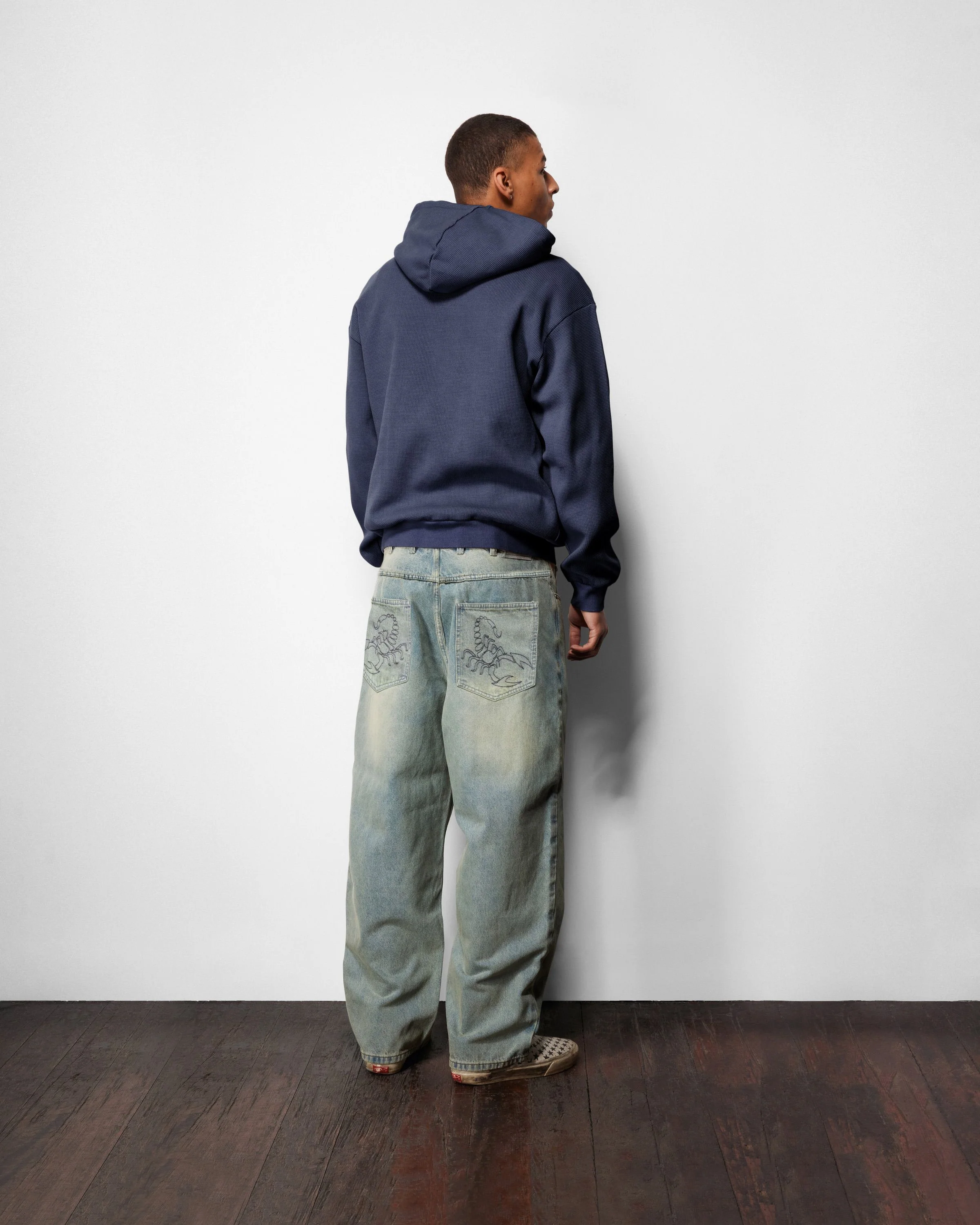 Scorpion Stitch Denim Jeans, Slub Black - Image 6