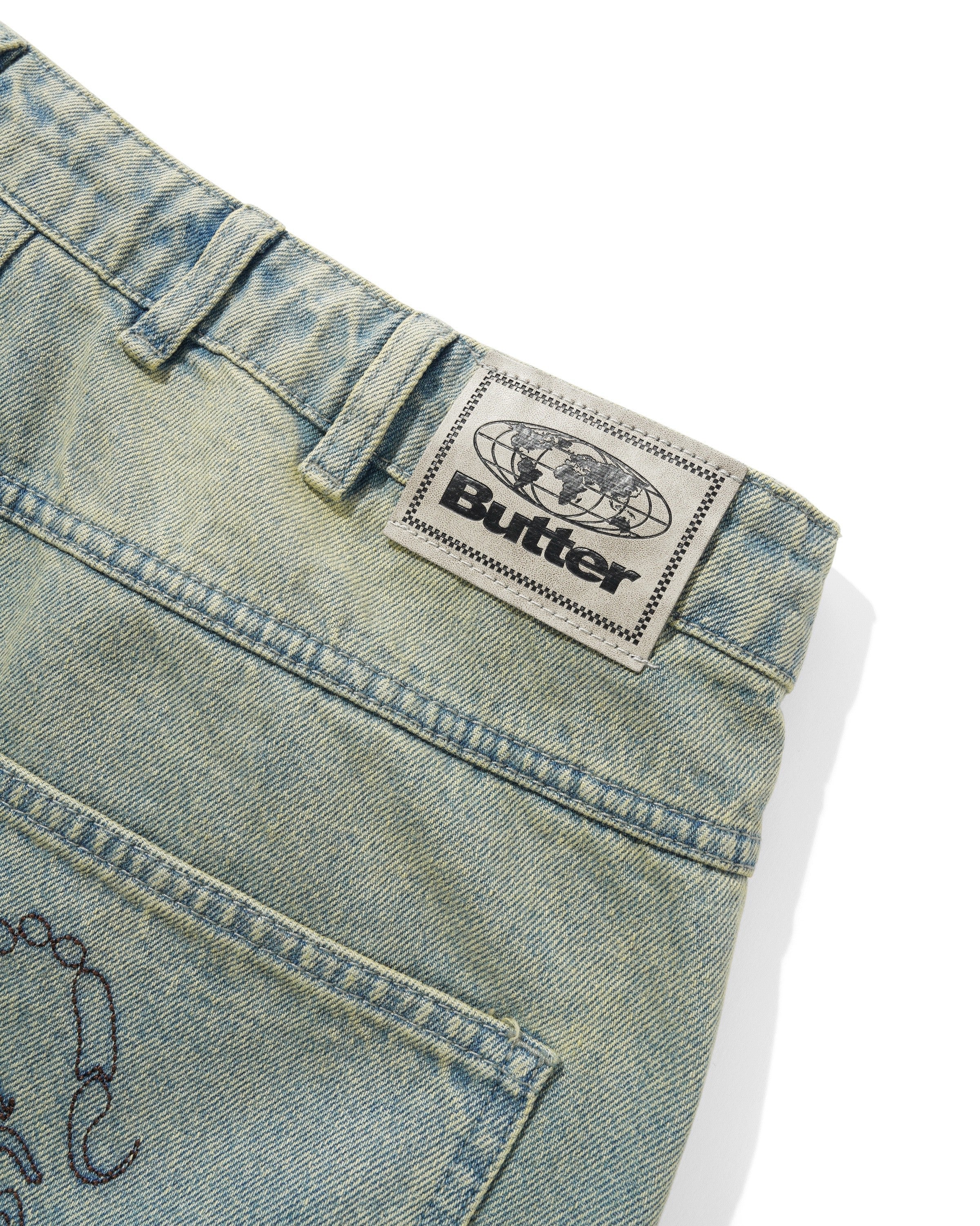 Scorpion Stitch Denim Shorts, Tinted Light Blue - Image 6