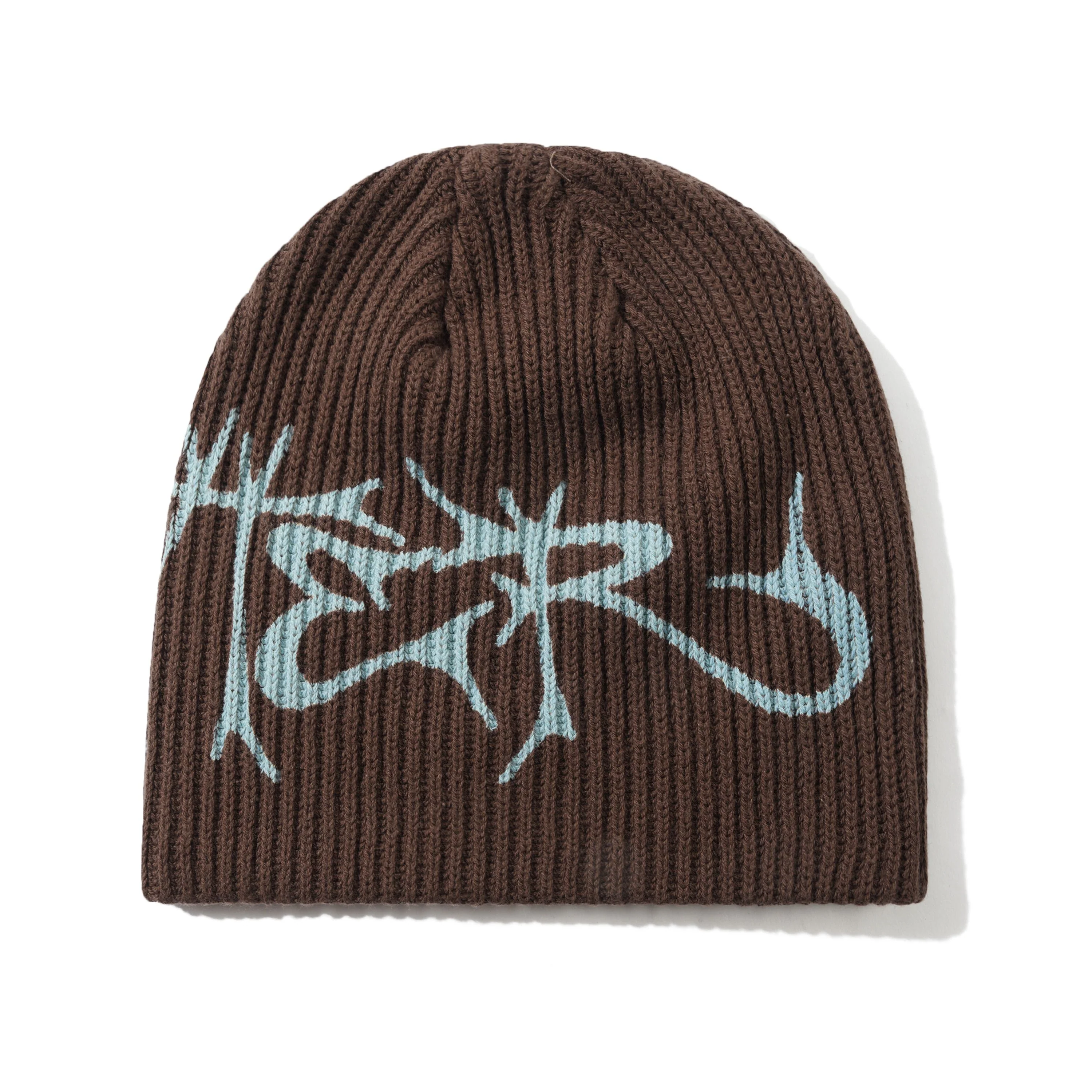 Scrawling Skully Beanie, Brown - Image 2