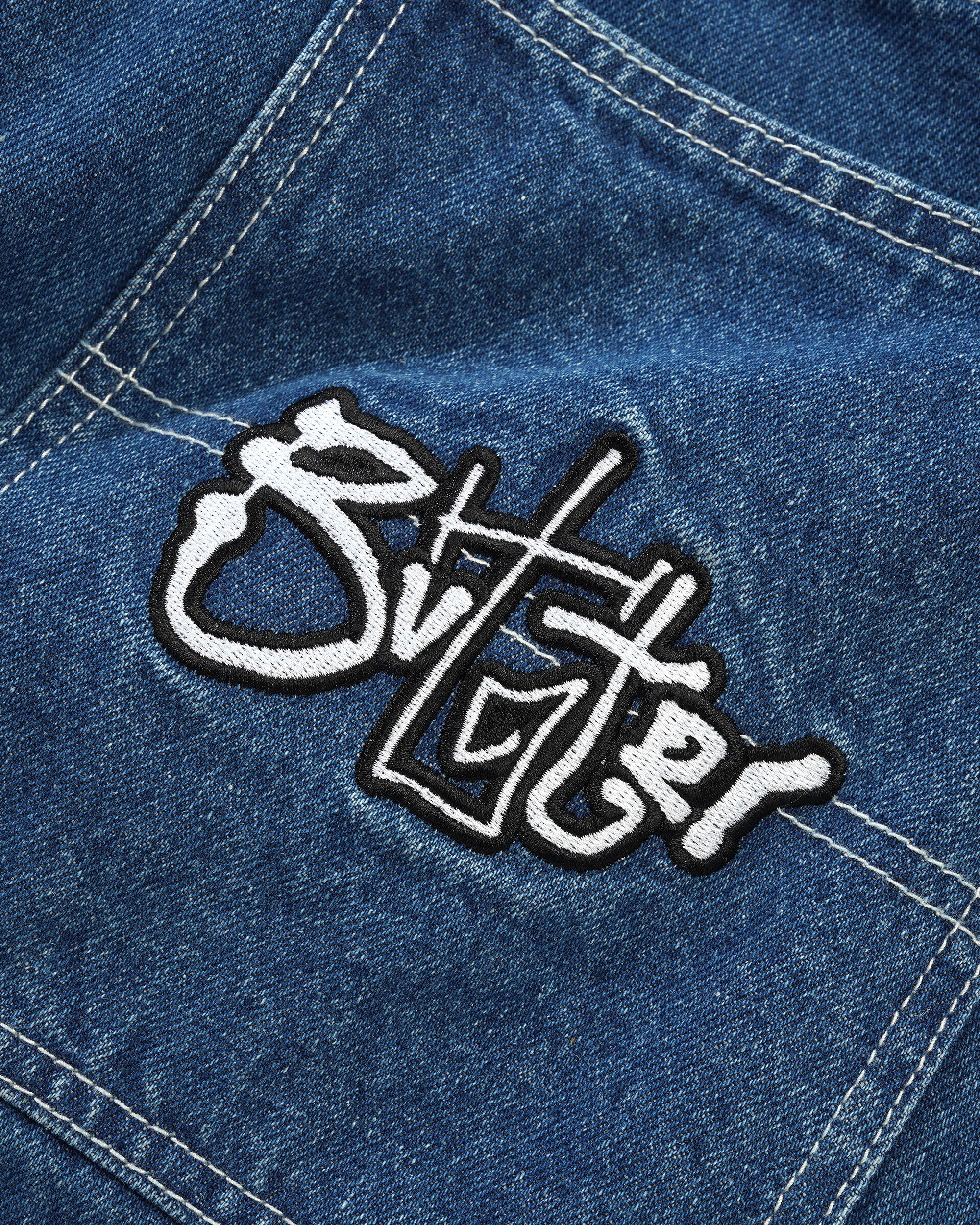 Scribble Denim Shorts, Mid Blue - Image 4
