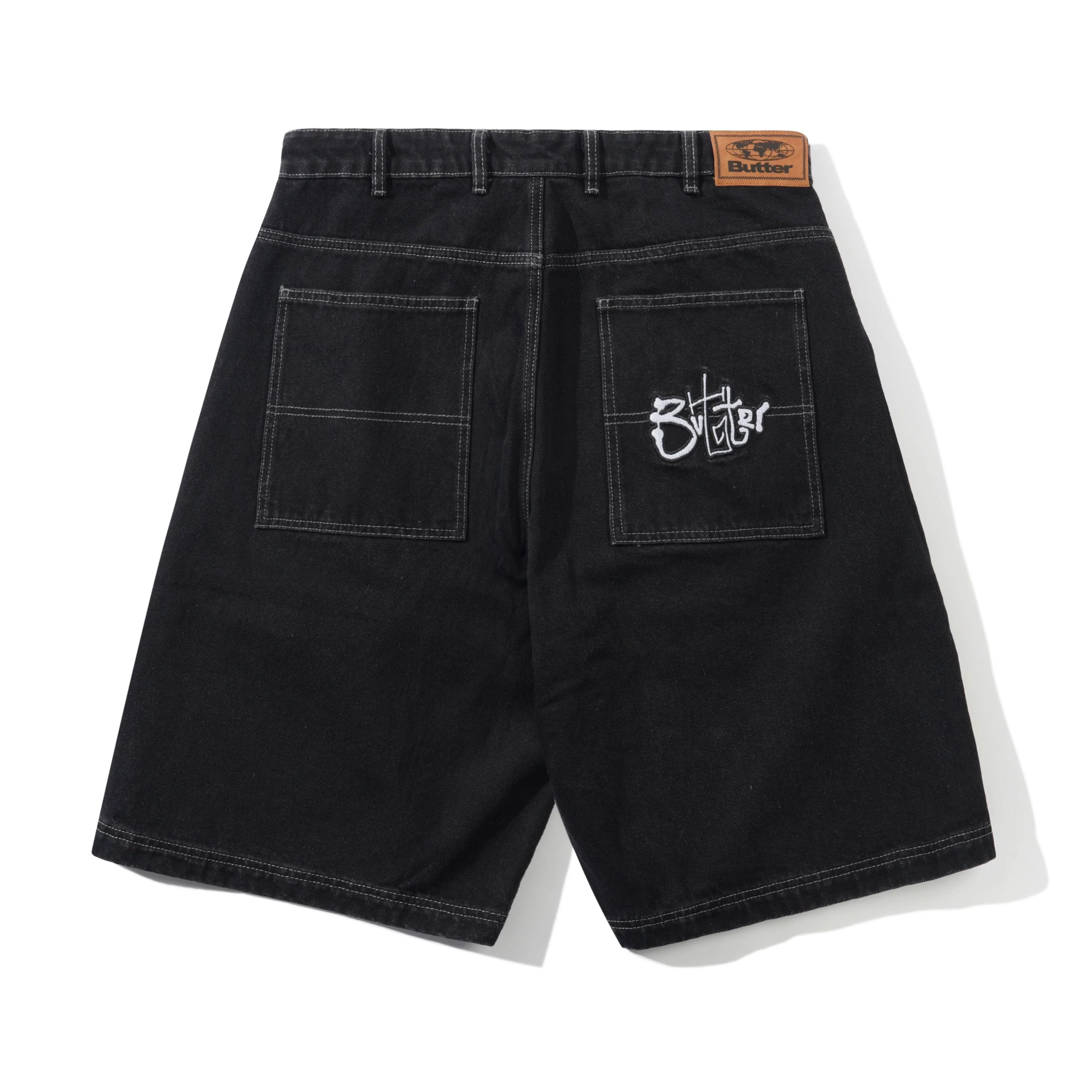 Scribble Denim Shorts, Washed Black - Image 2