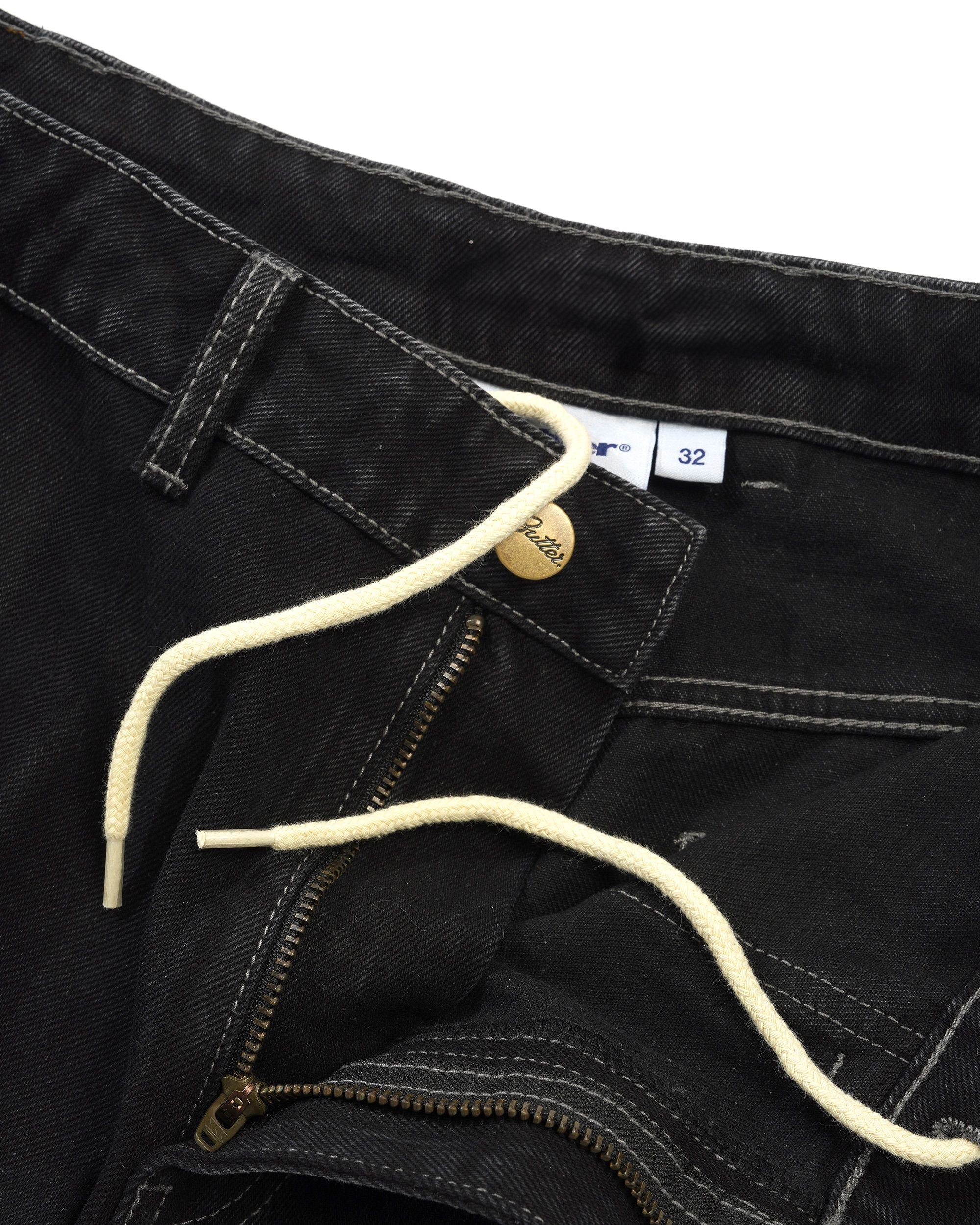 Scribble Denim Shorts, Washed Black - Image 4