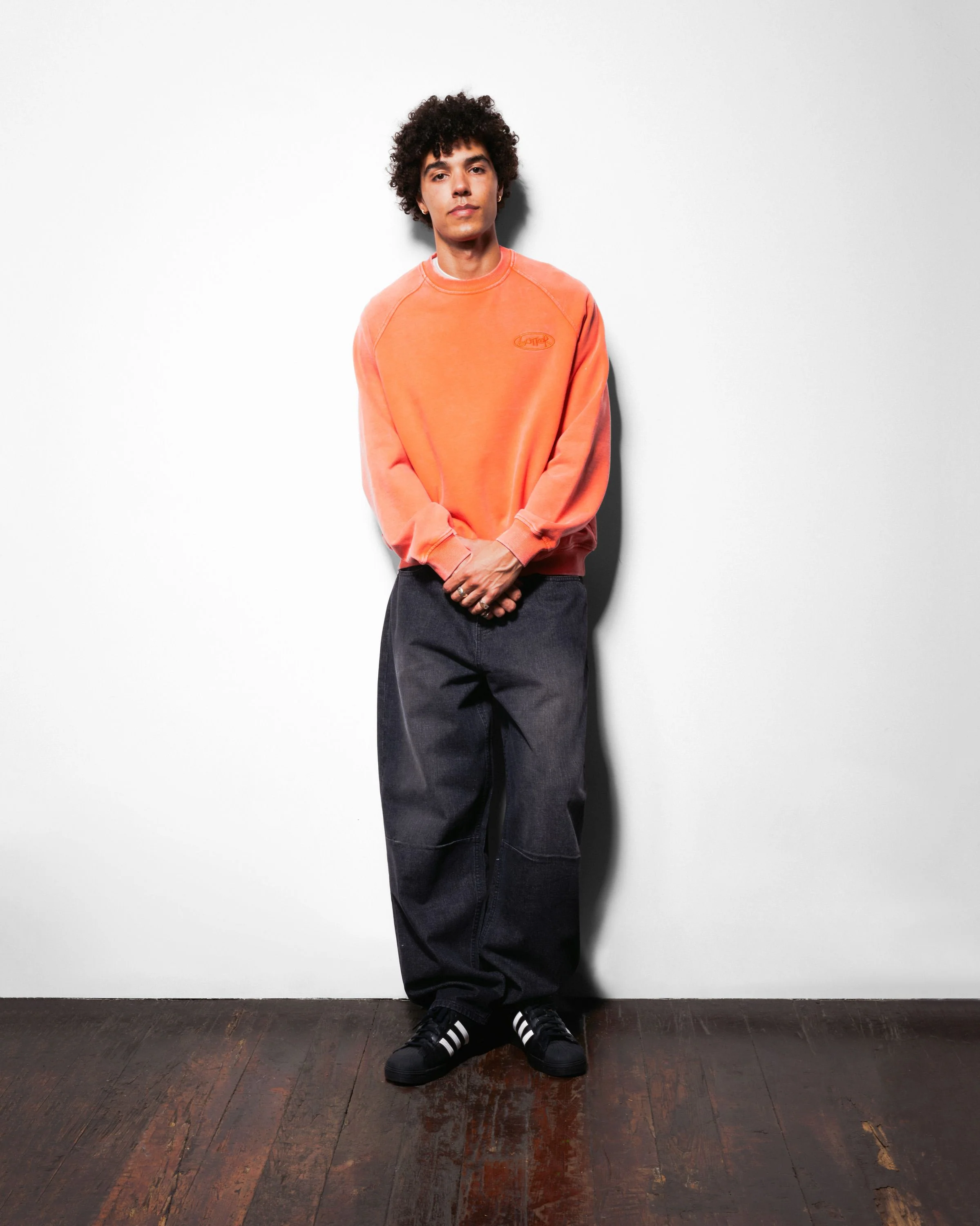 Scrubbed Crewneck, Tangerine - Image 4