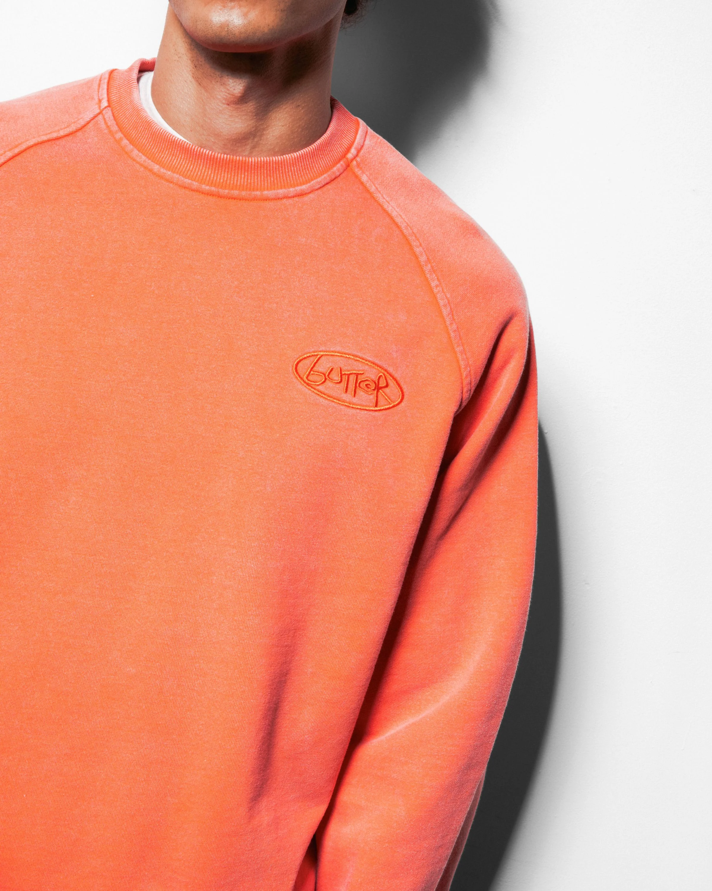 Scrubbed Crewneck, Tangerine - Image 5