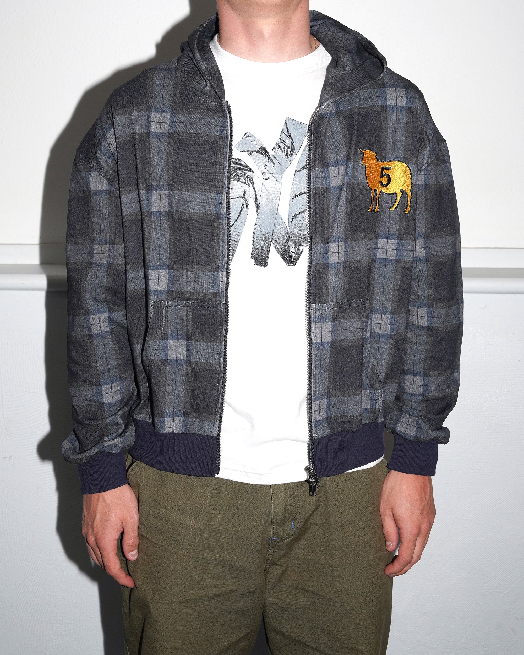 Shepherd Plaid Pullover, Blue - Image 4