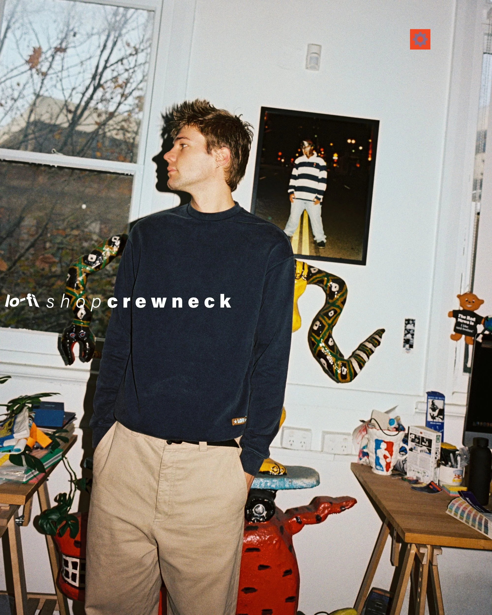 Shop Crewneck, Washed Black - Image 5