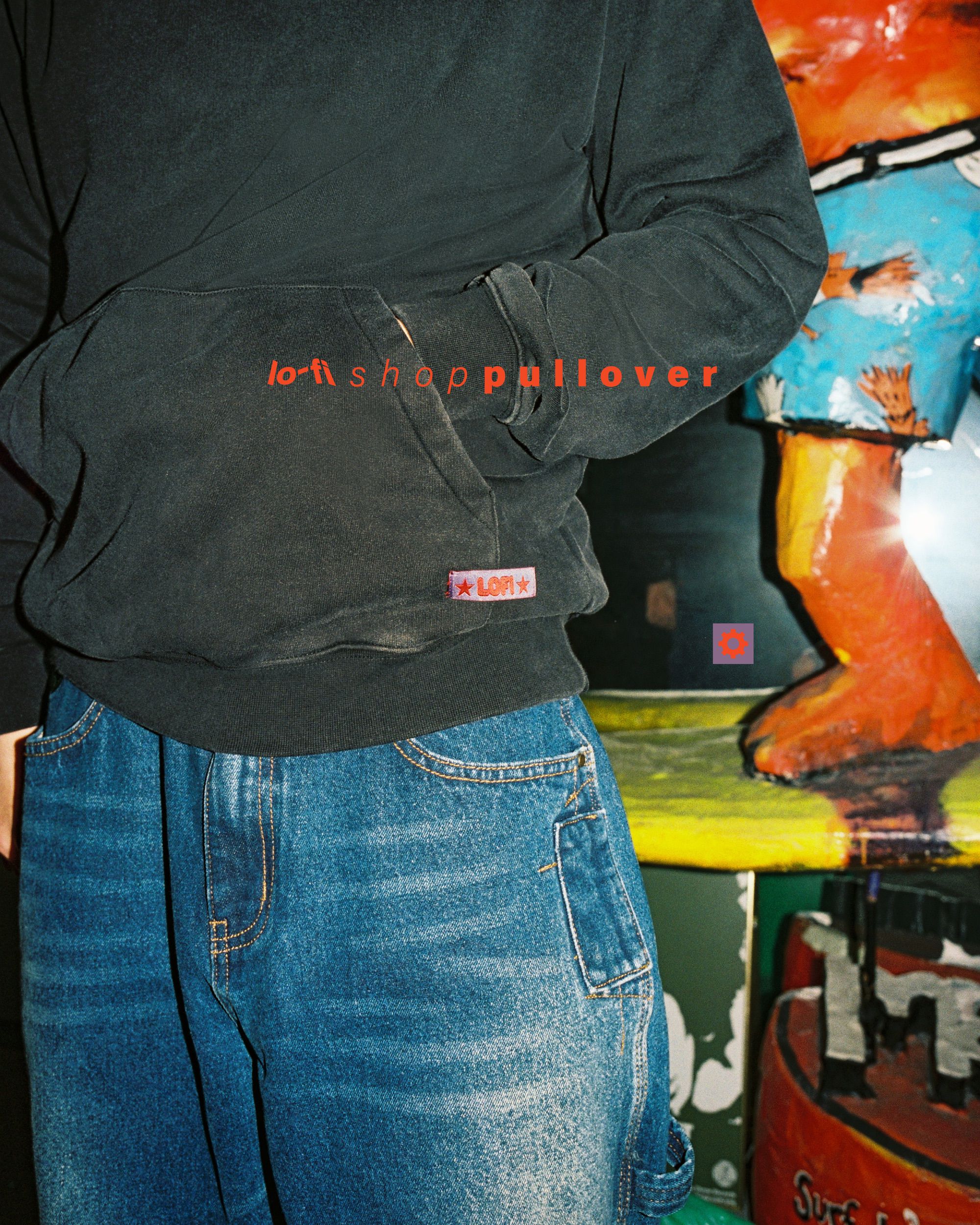 Shop Pullover Hood, Washed Black - Image 3